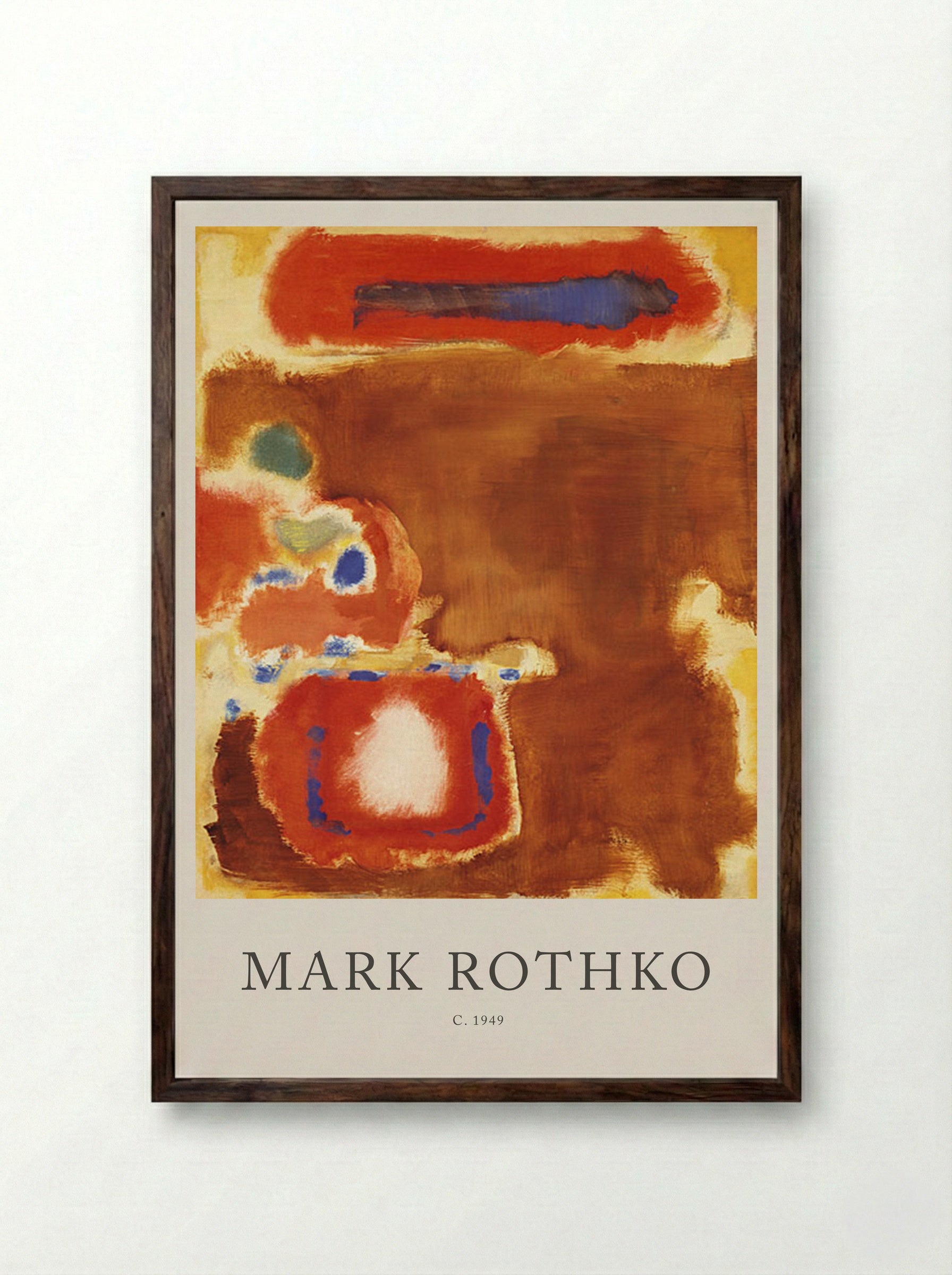 Untitled (Brown, Red and Blue) - Mark Rothko - Framed Print Dark Wood