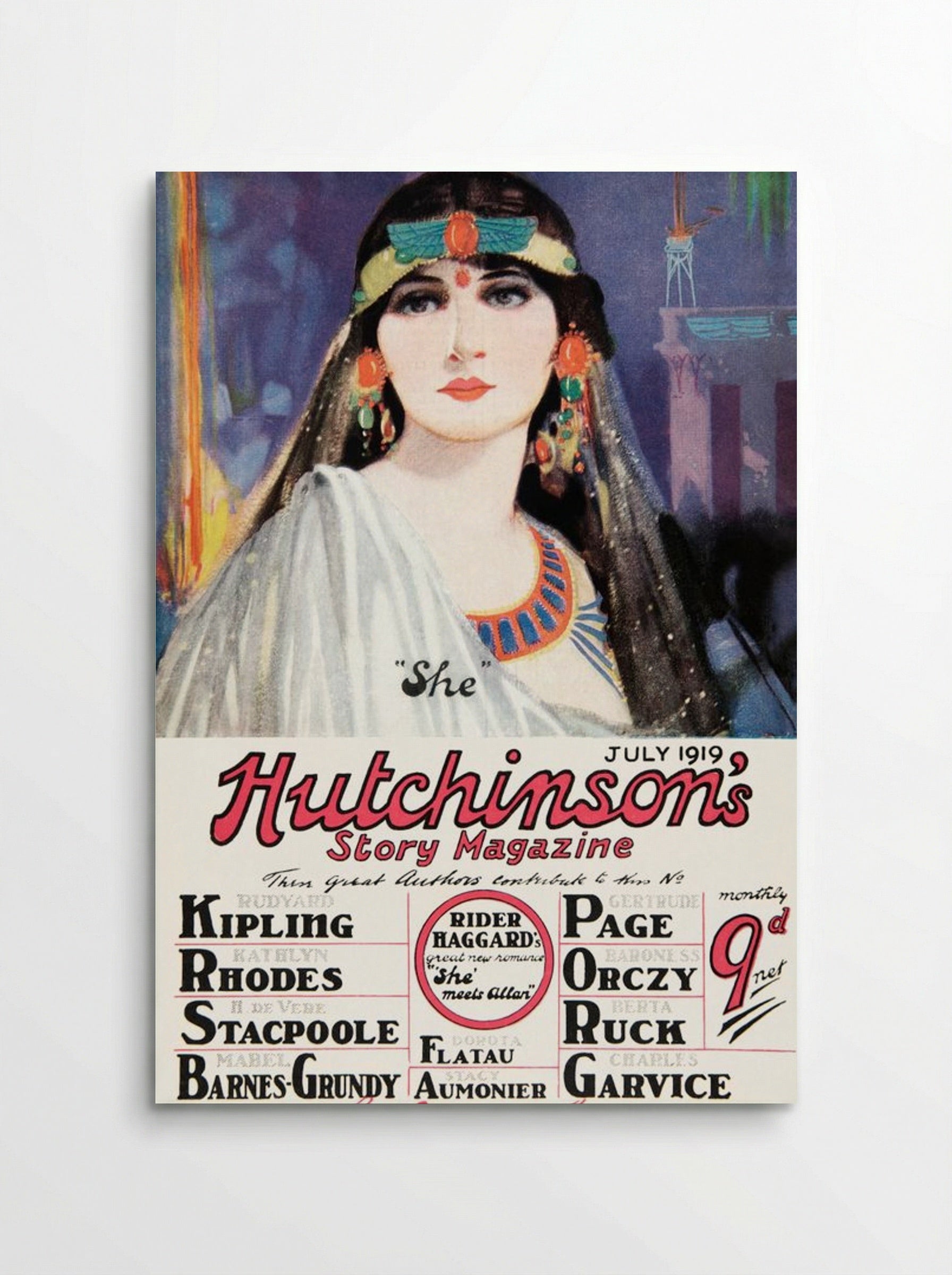 She Meets Allan (Hutchinson's Story Magazine Cover) - Fine Art Print - Poster