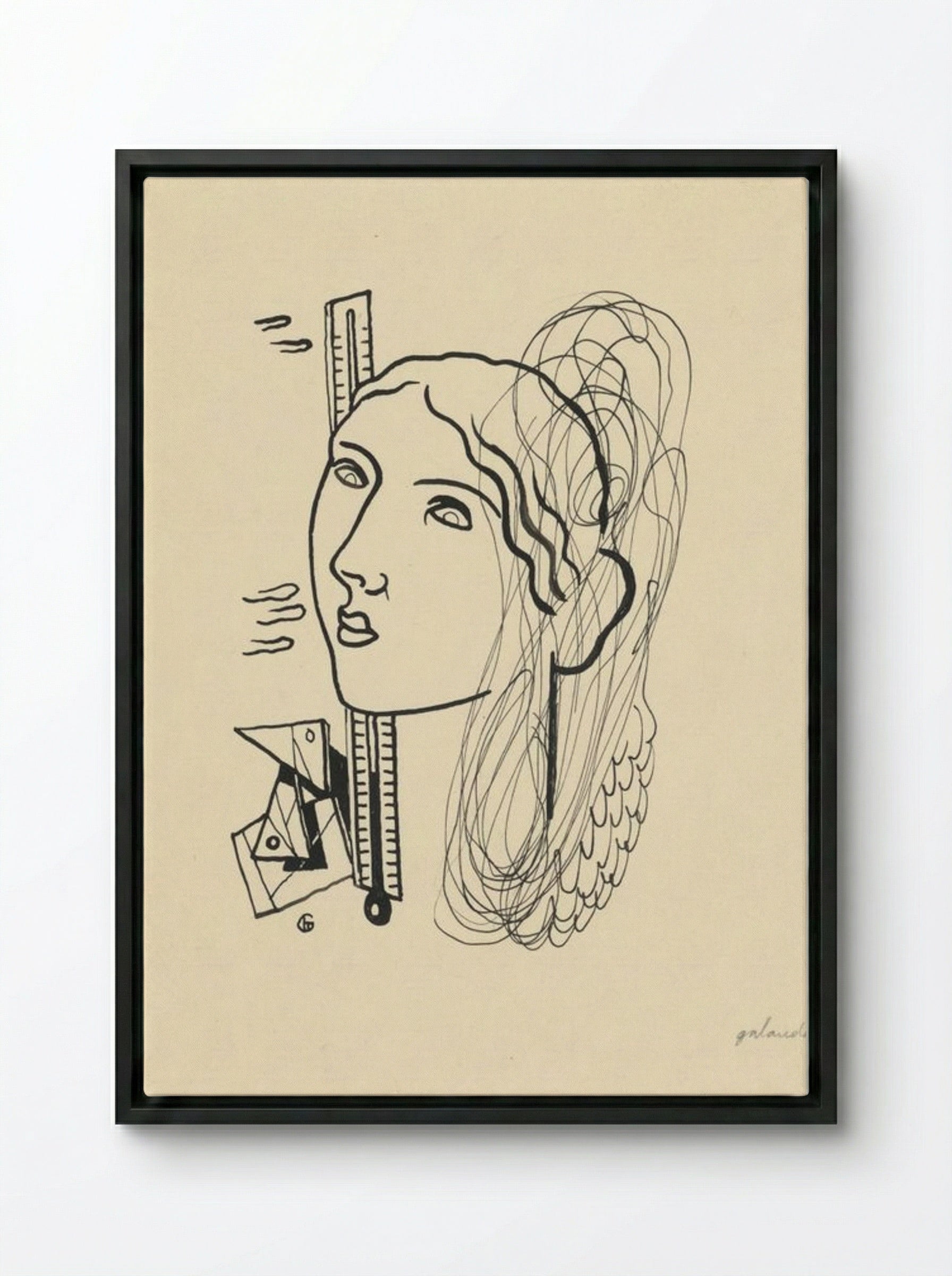 Thermometer - Mikuláš Galanda - Framed Canvas Black