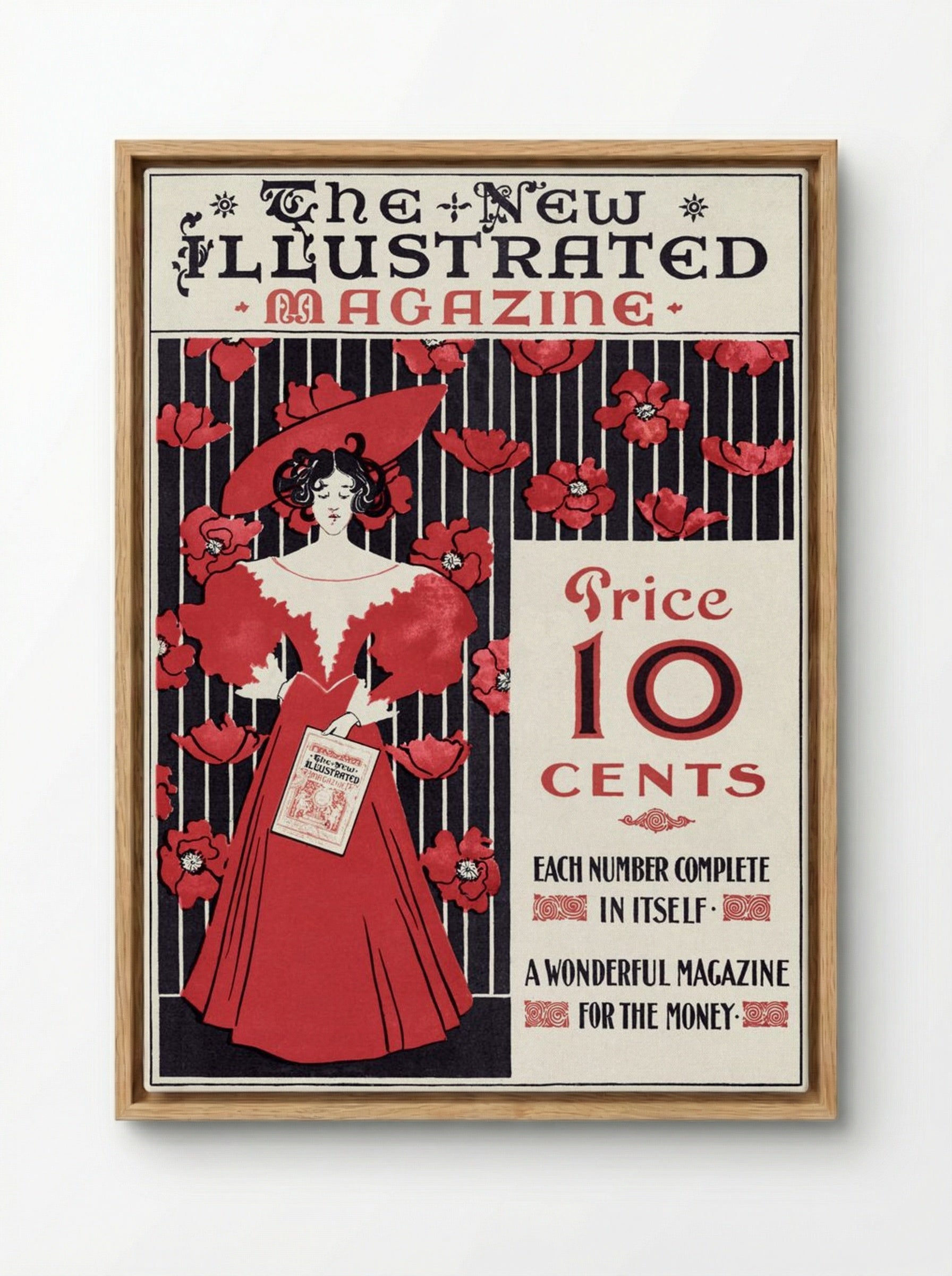 The New Illustrated Magazine (Cover Design) - Ethel Reed - Framed Canvas Wood