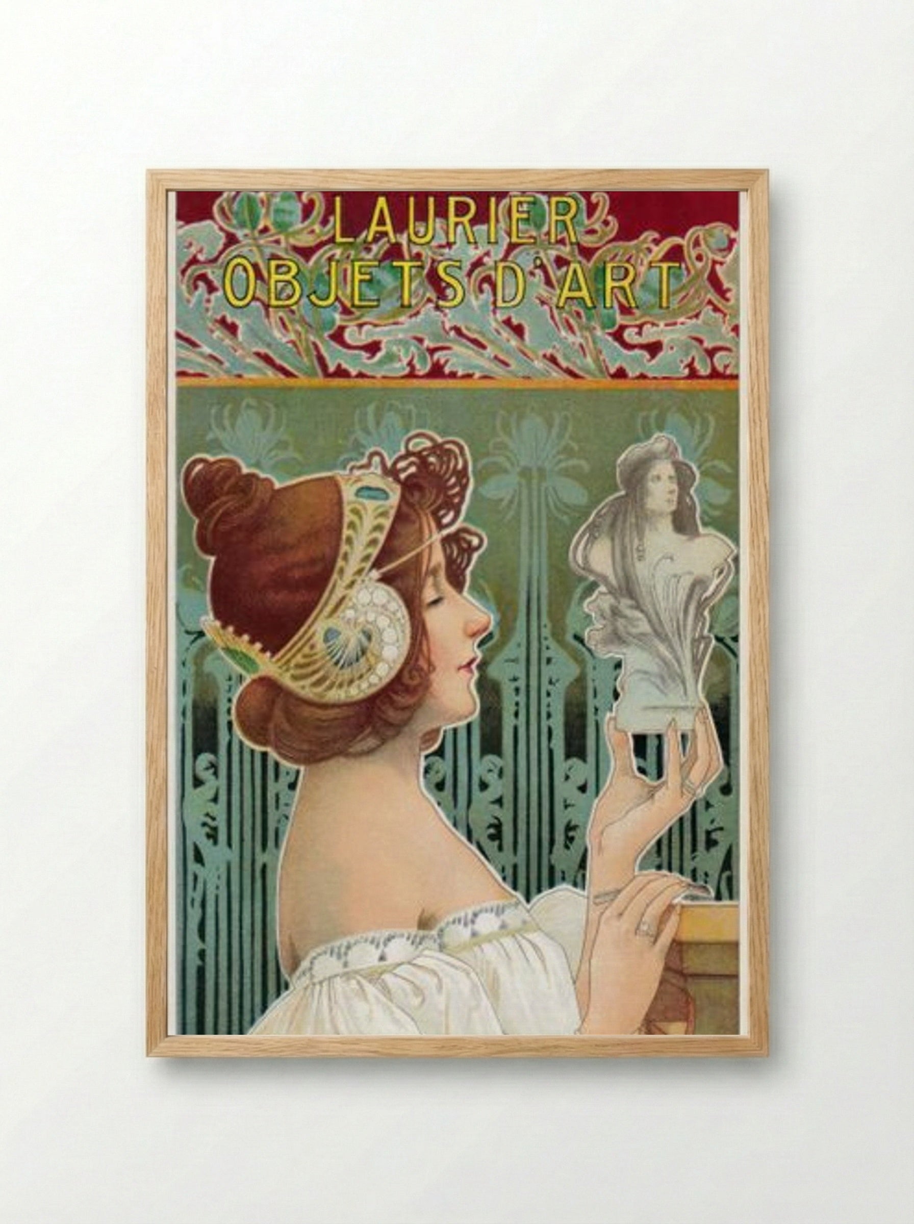 Laurier, Objets d'Art - Alphonse Mucha - Framed Print Wood