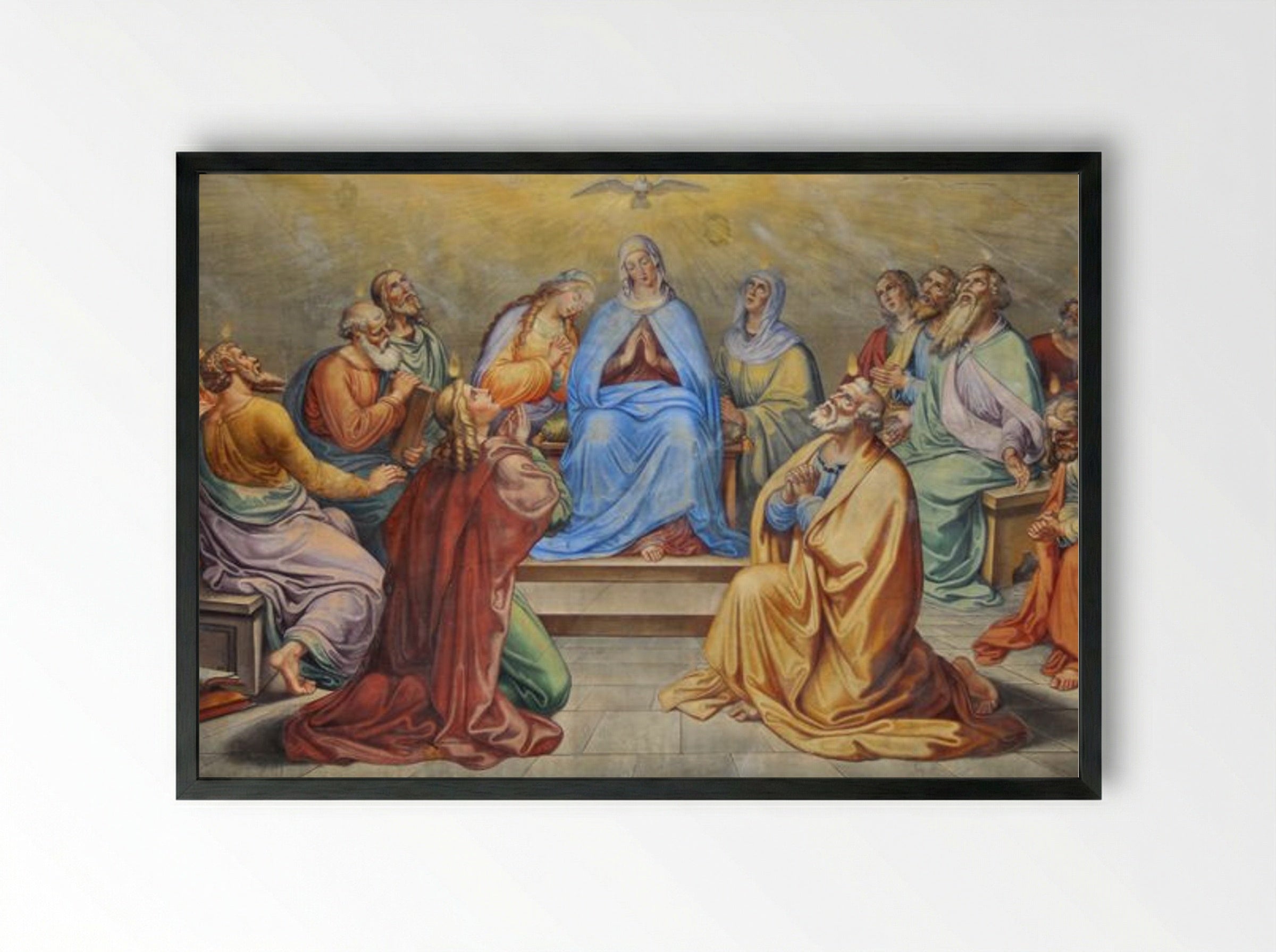 Descent of the Holy Spirit - Fine Art Print - Framed Print Black