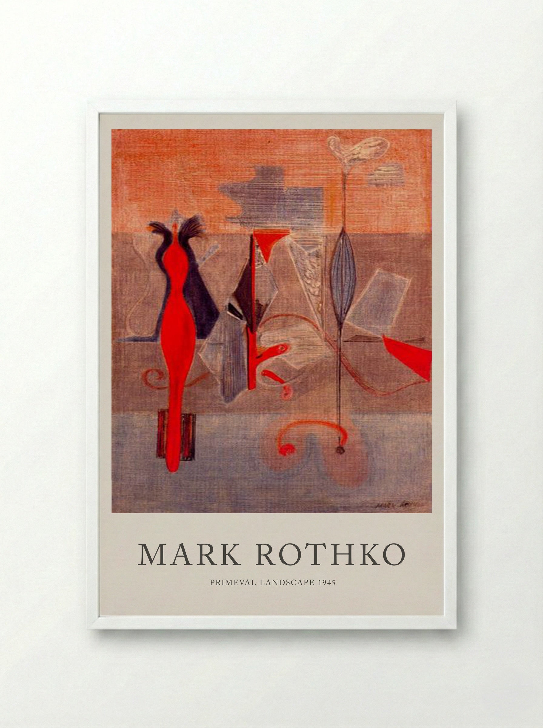 Primeval Landscape - Mark Rothko - Framed Print White