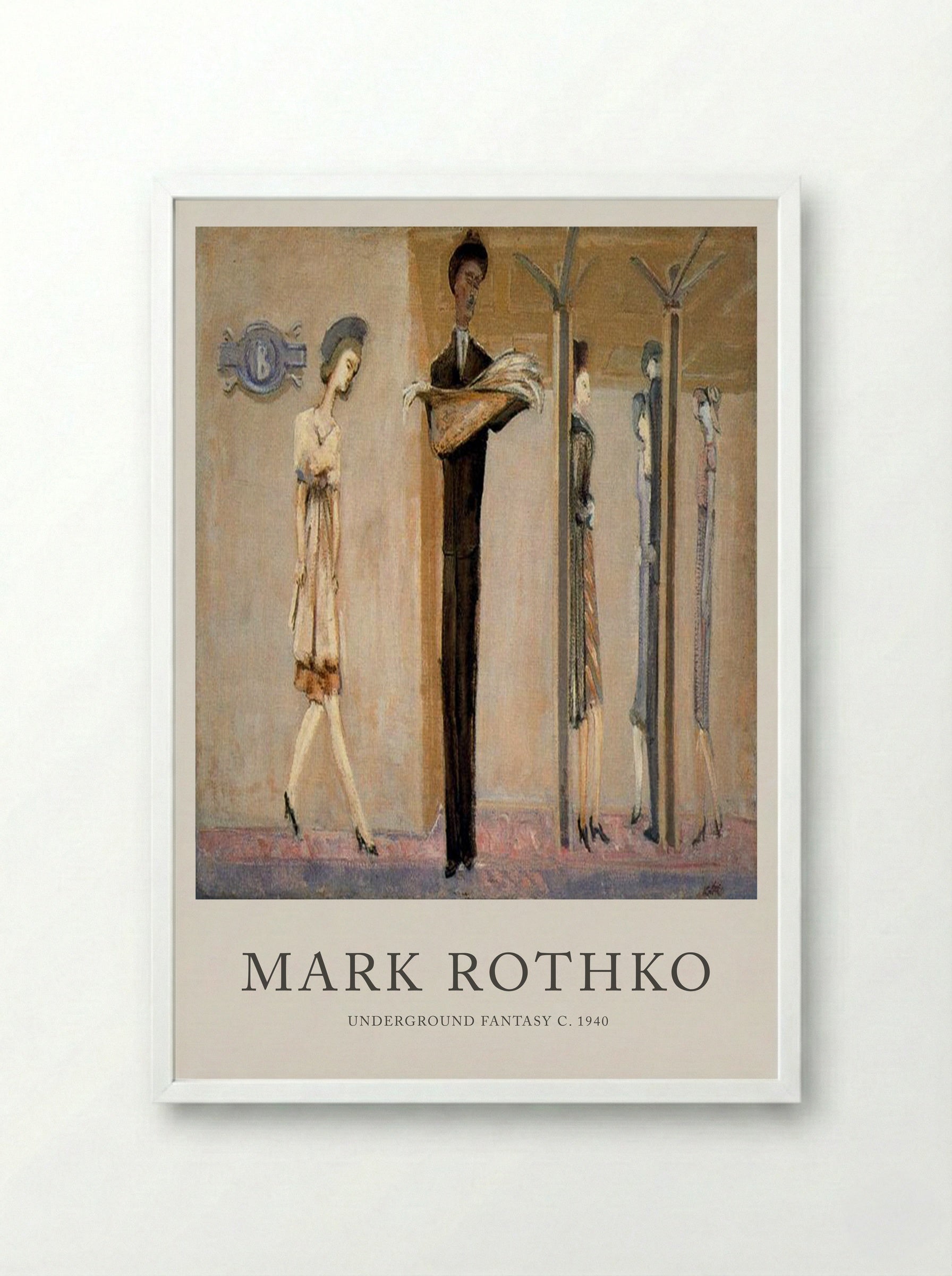 Underground Fantasy - Mark Rothko - Framed Print White