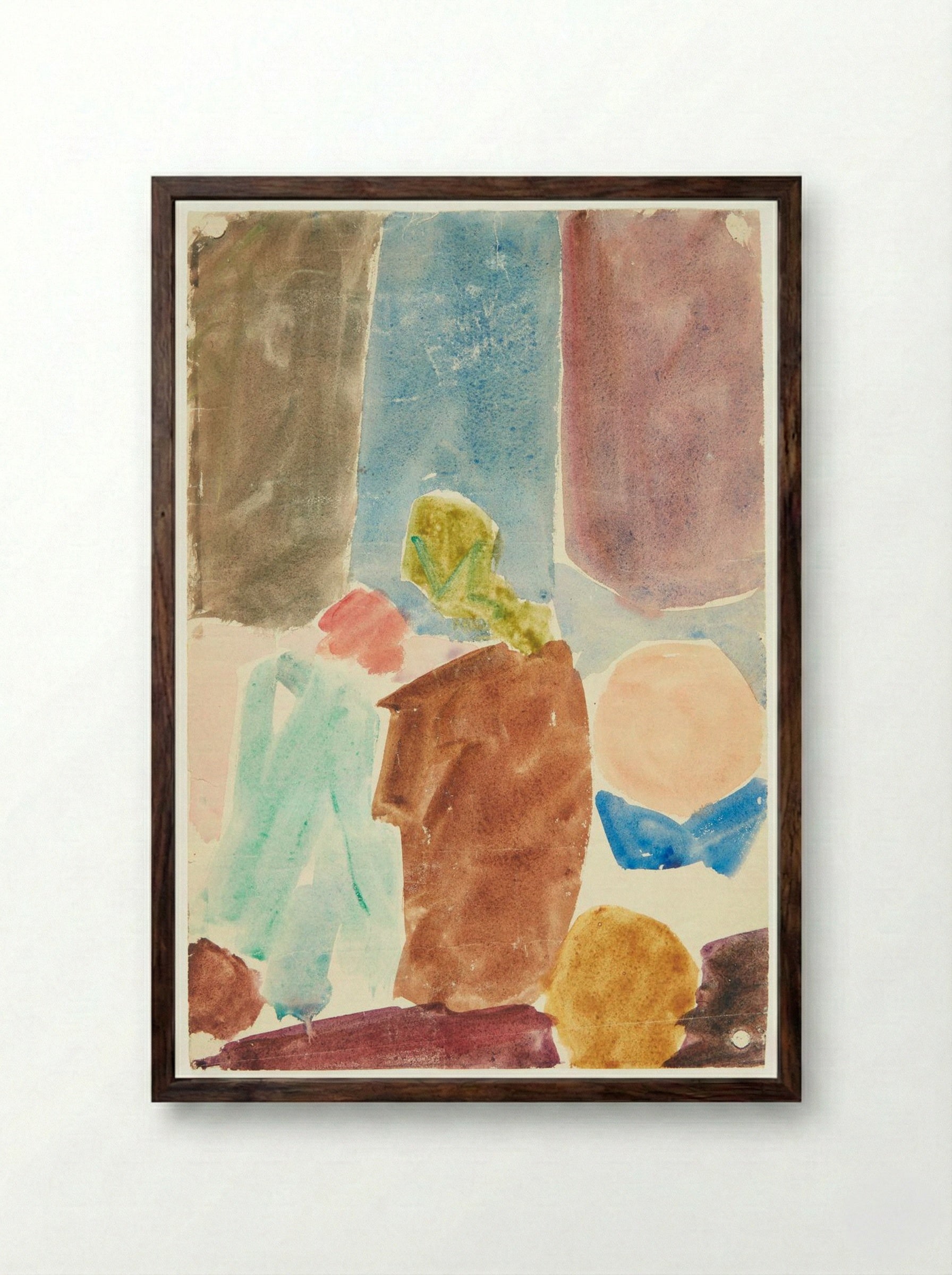 Colour Study after Delacroix's 'Dante and Virgil in the Underworld' - Edvard Weie - Framed Print Dark Wood