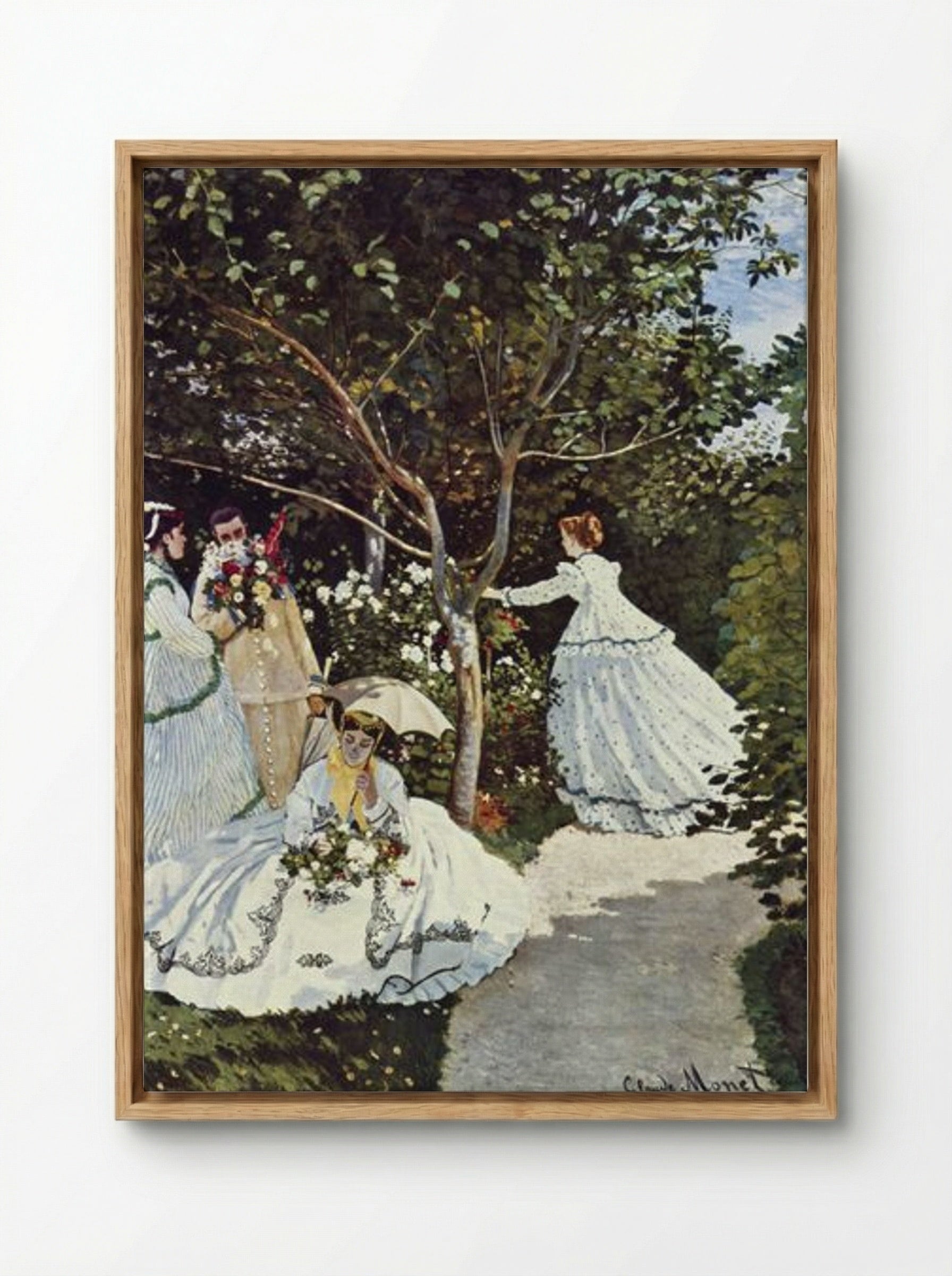 Women in the Garden - Claude Monet - Framed Canvas Wood