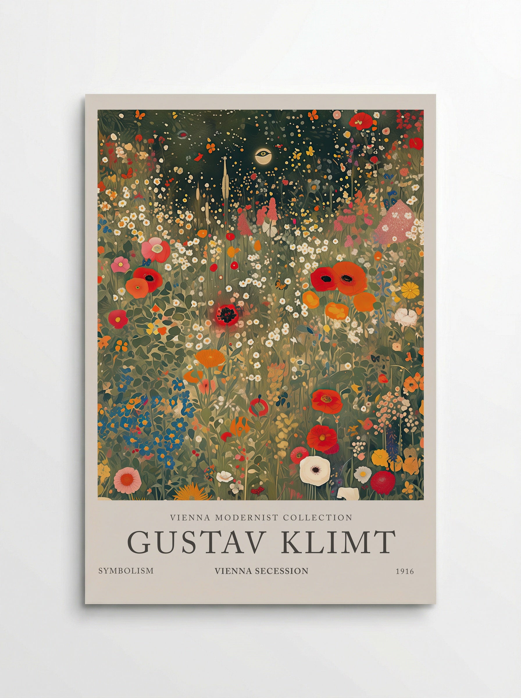 Crimson Field in Bloom – Gustav Klimt - Poster
