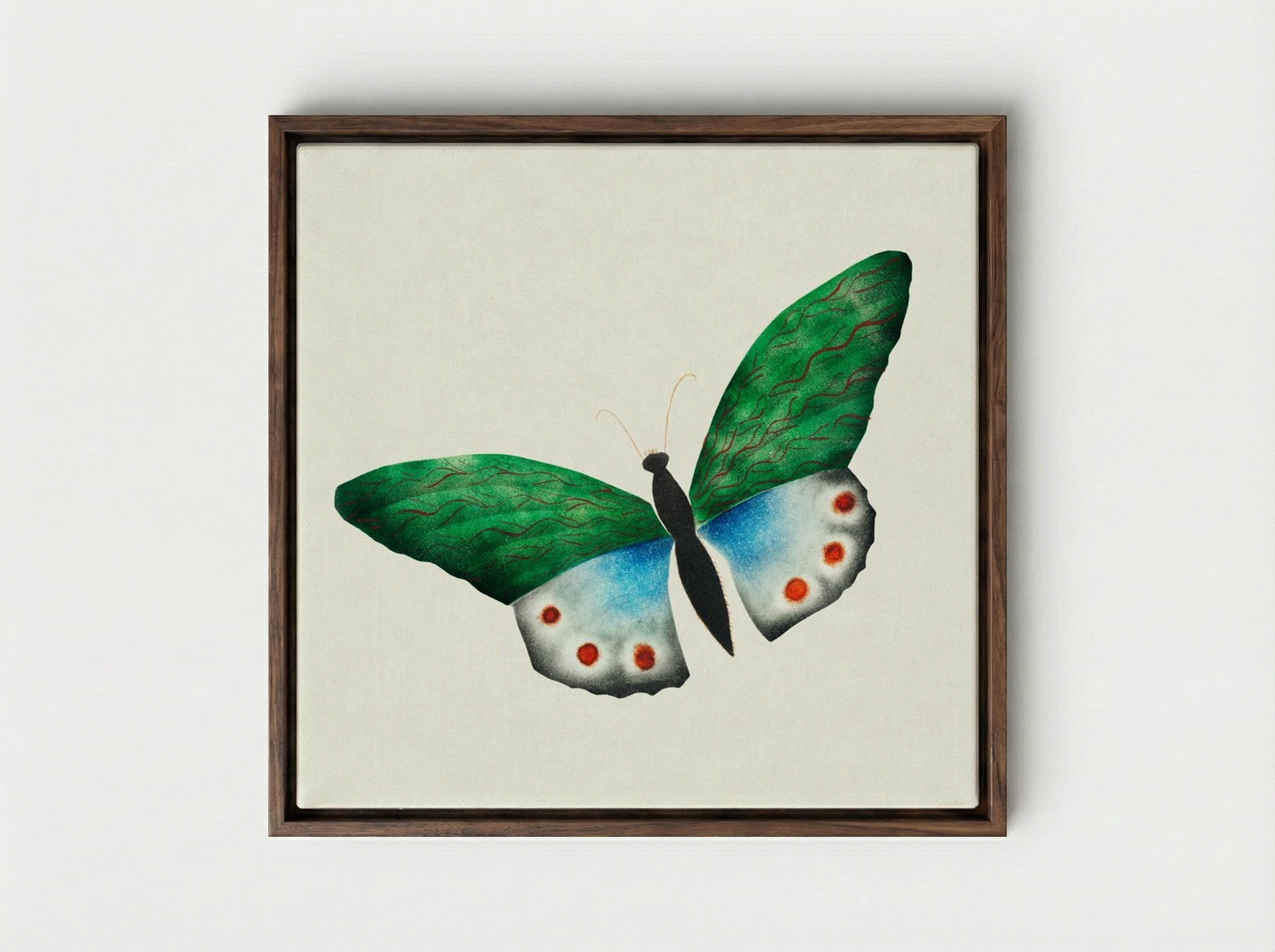 Butterfly - Mary Altha Nims - Framed Canvas Dark Wood