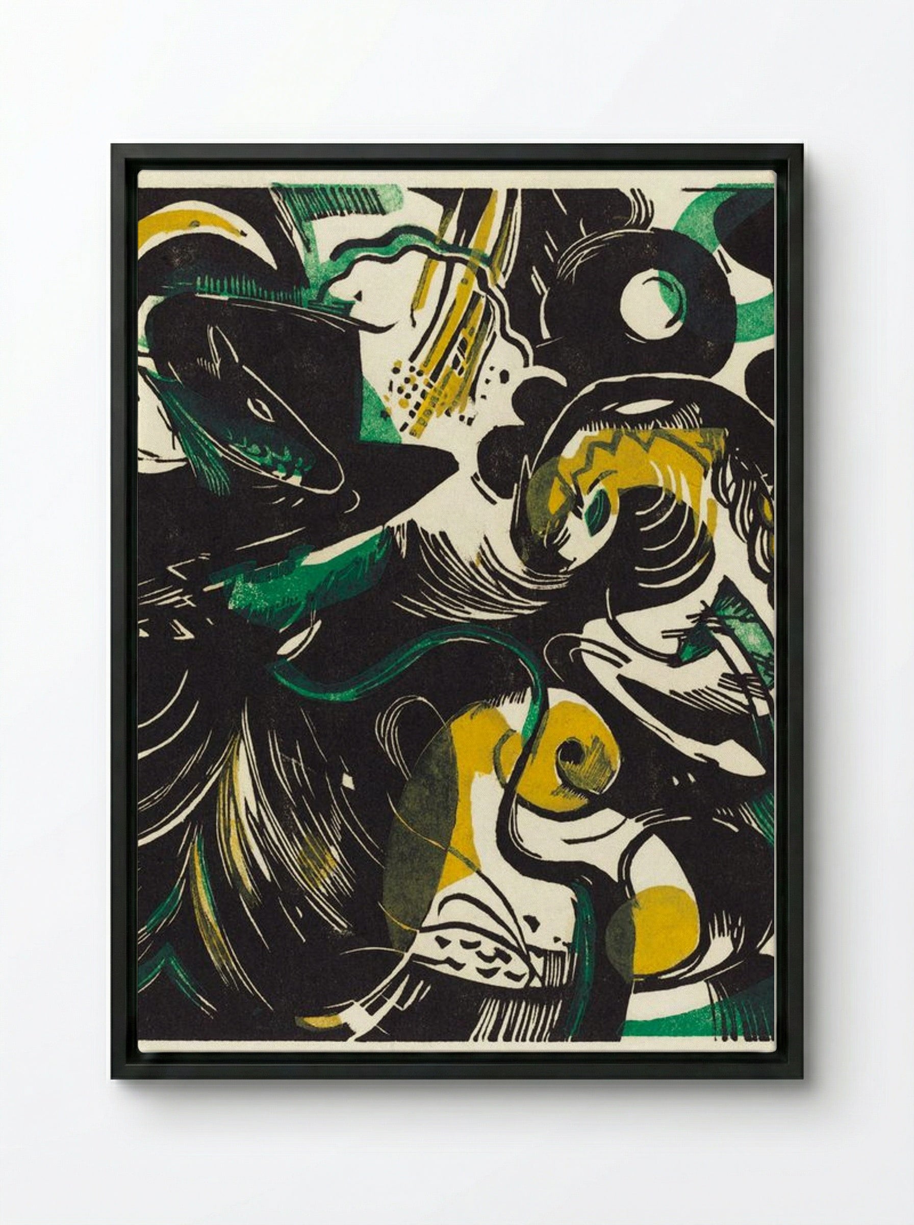 Genesis II (Schöpfungsgeschichte II) - Franz Marc - Framed Canvas Black