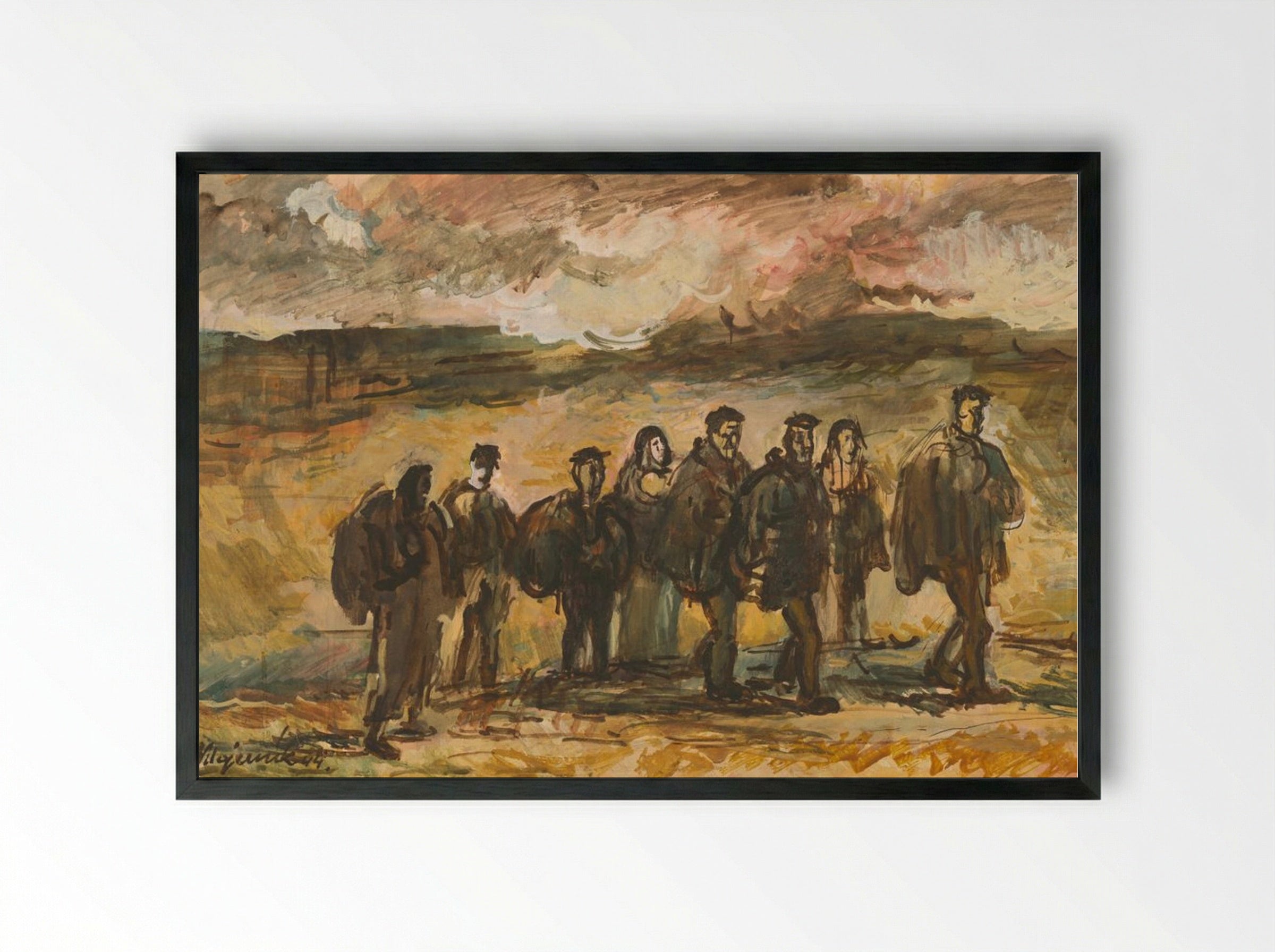Refugees - Cyprián Majerník - Framed Print Black