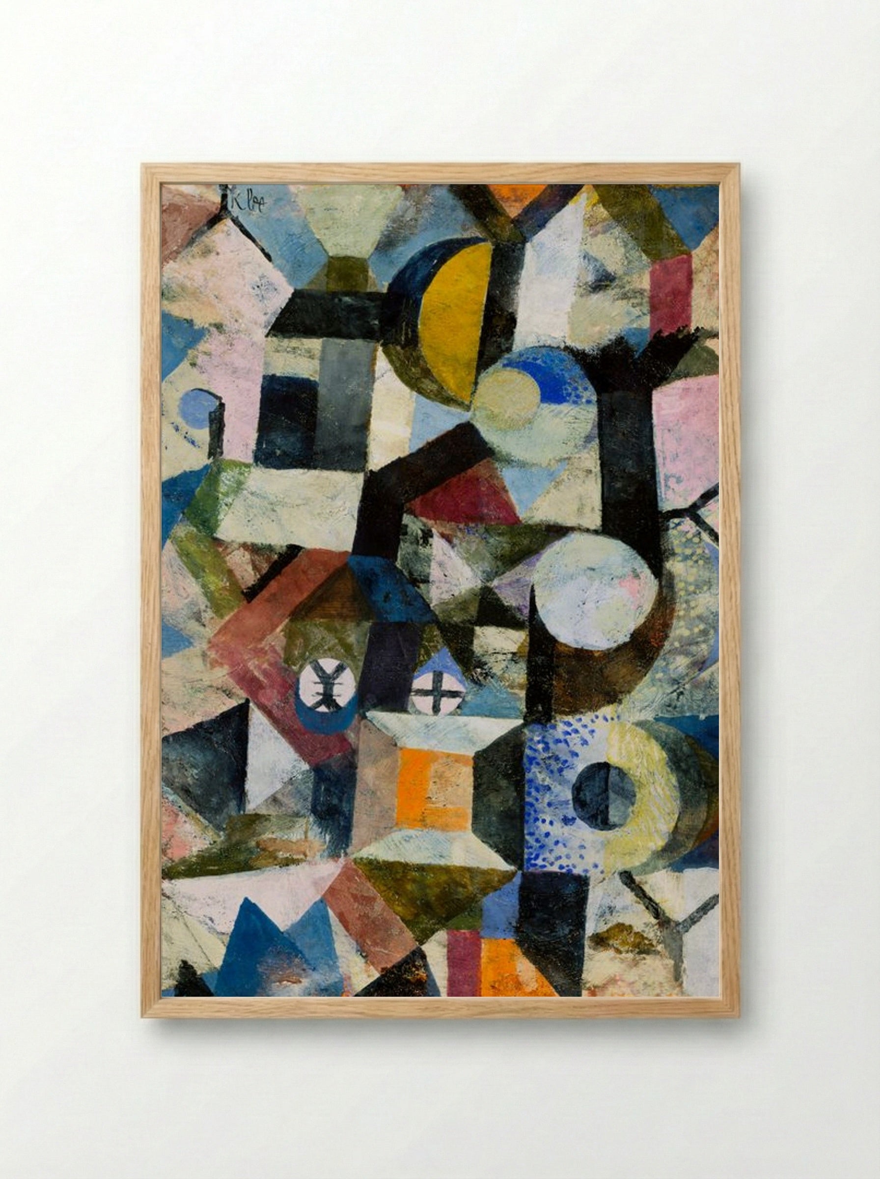 Composition with the Yellow Half-Moon and the Y - Paul Klee - Framed Print Wood