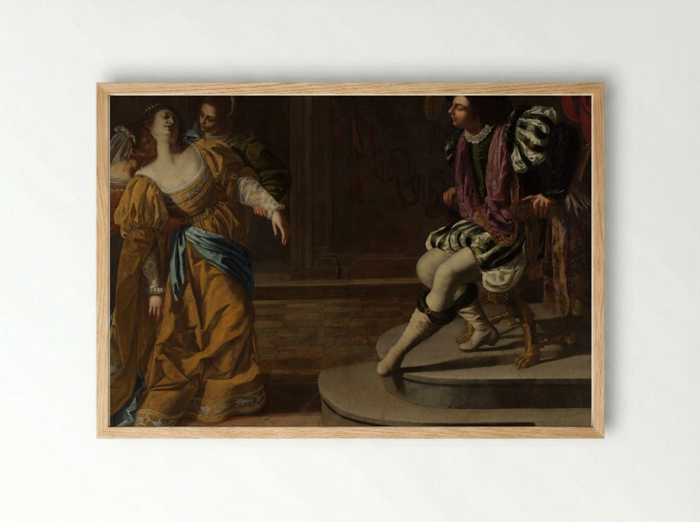 Esther before Ahasuerus - Artemisia Gentileschi - Framed Print Wood