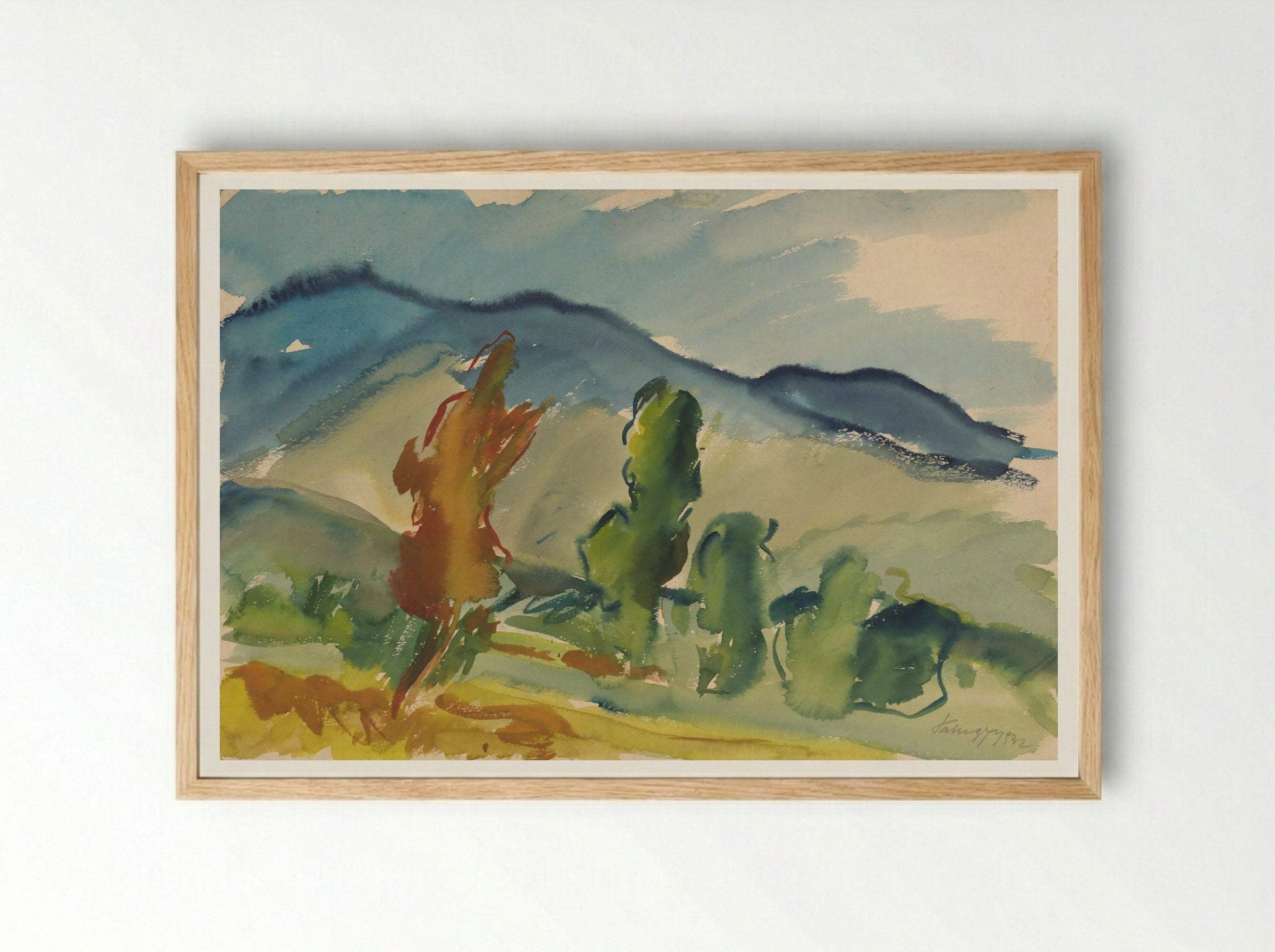 Landscape Below the Mountains - Zolo Palugyay - Framed Print Wood