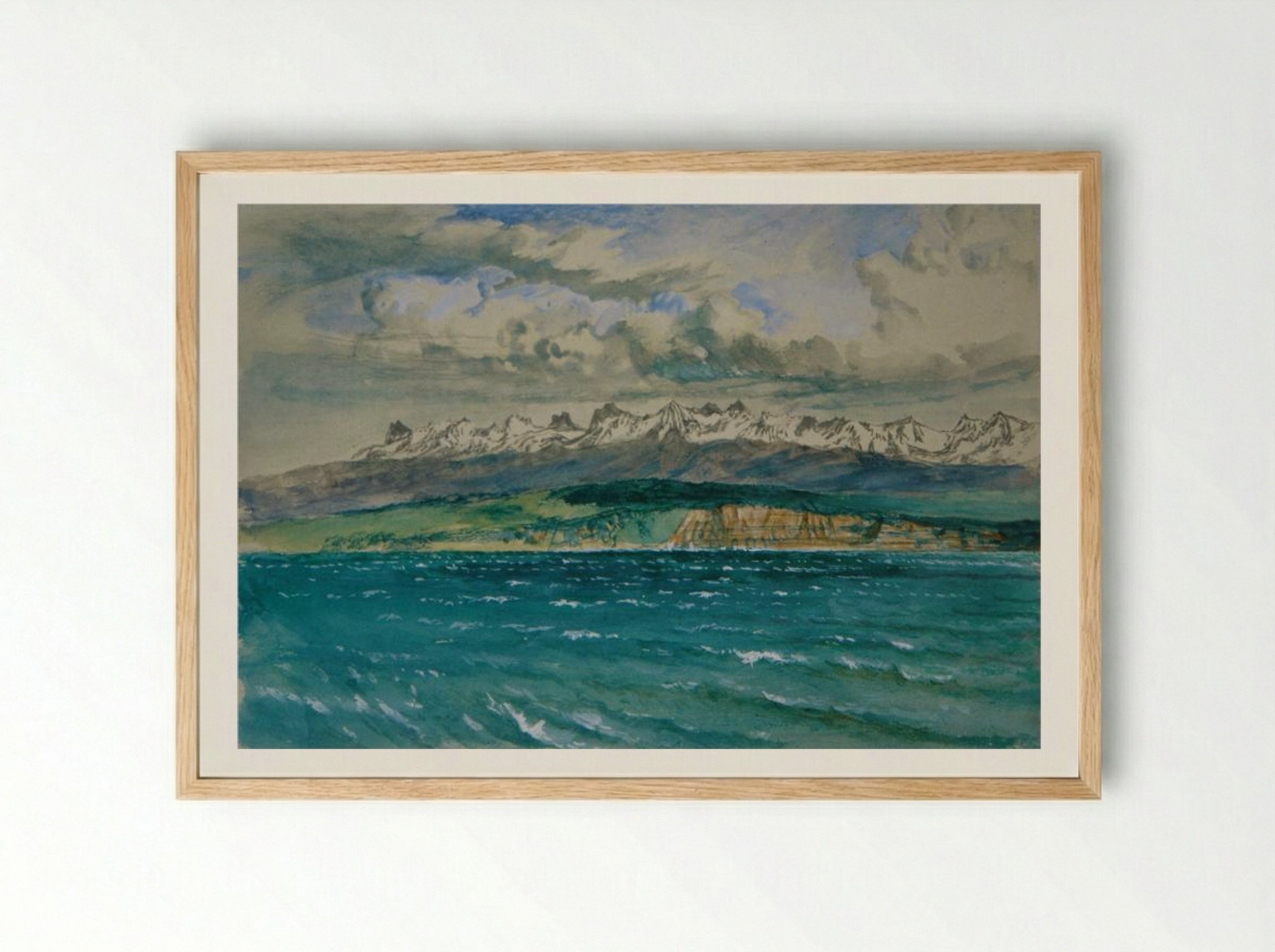 Afternoon in Spring, with South Wind, at Neuchatel - John Ruskin - Framed Print Wood