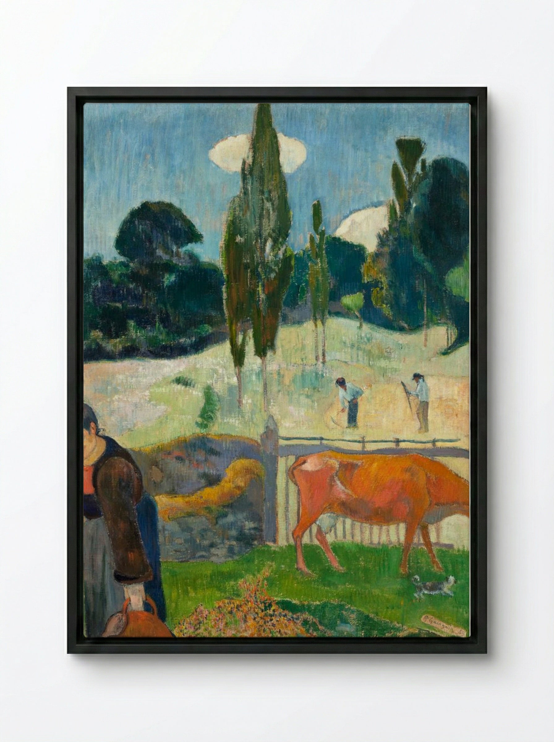 The Red Cow - Paul Gauguin - Framed Canvas Black