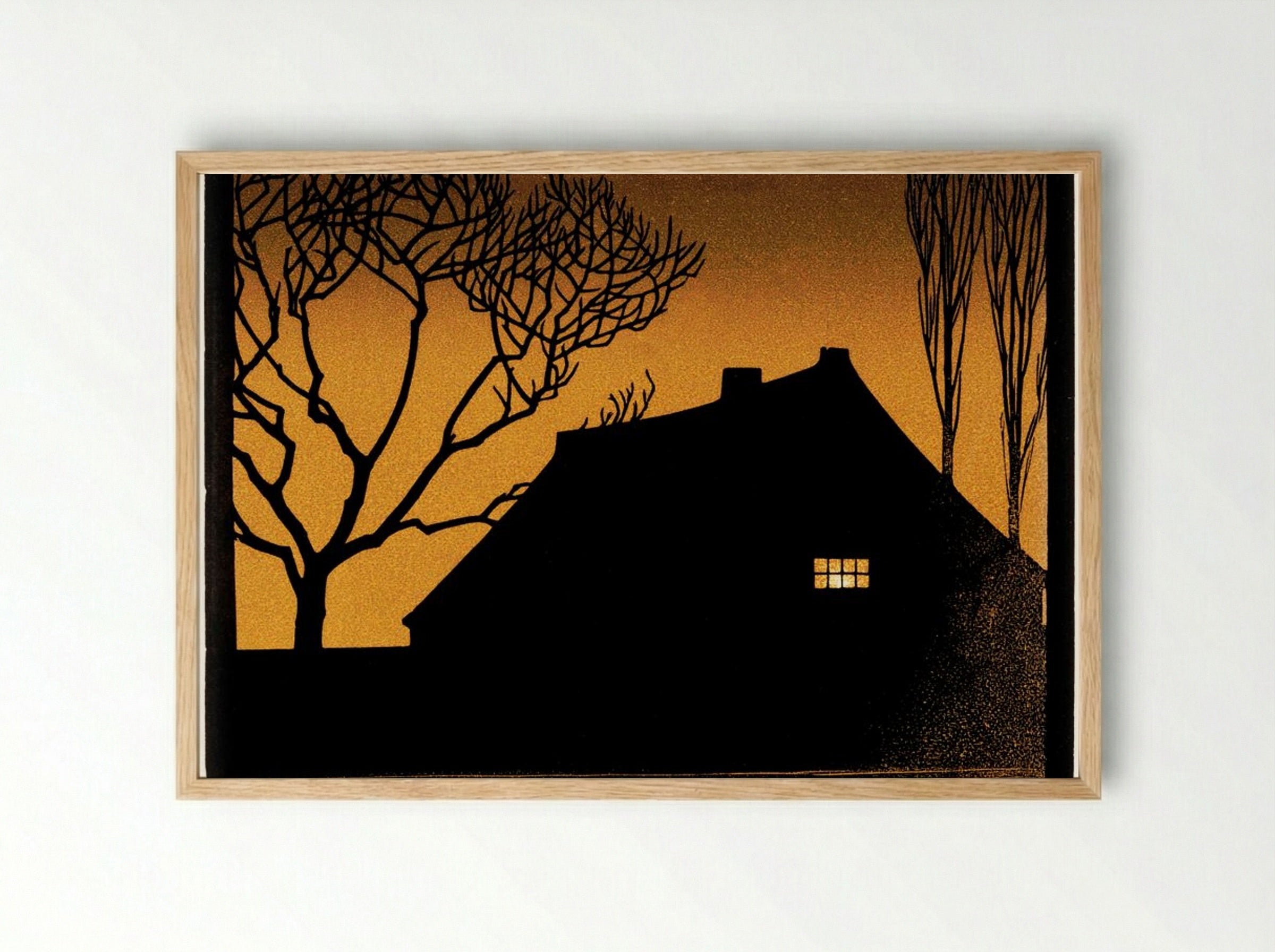 Winter Evening - Julie de Graag - Framed Print Wood