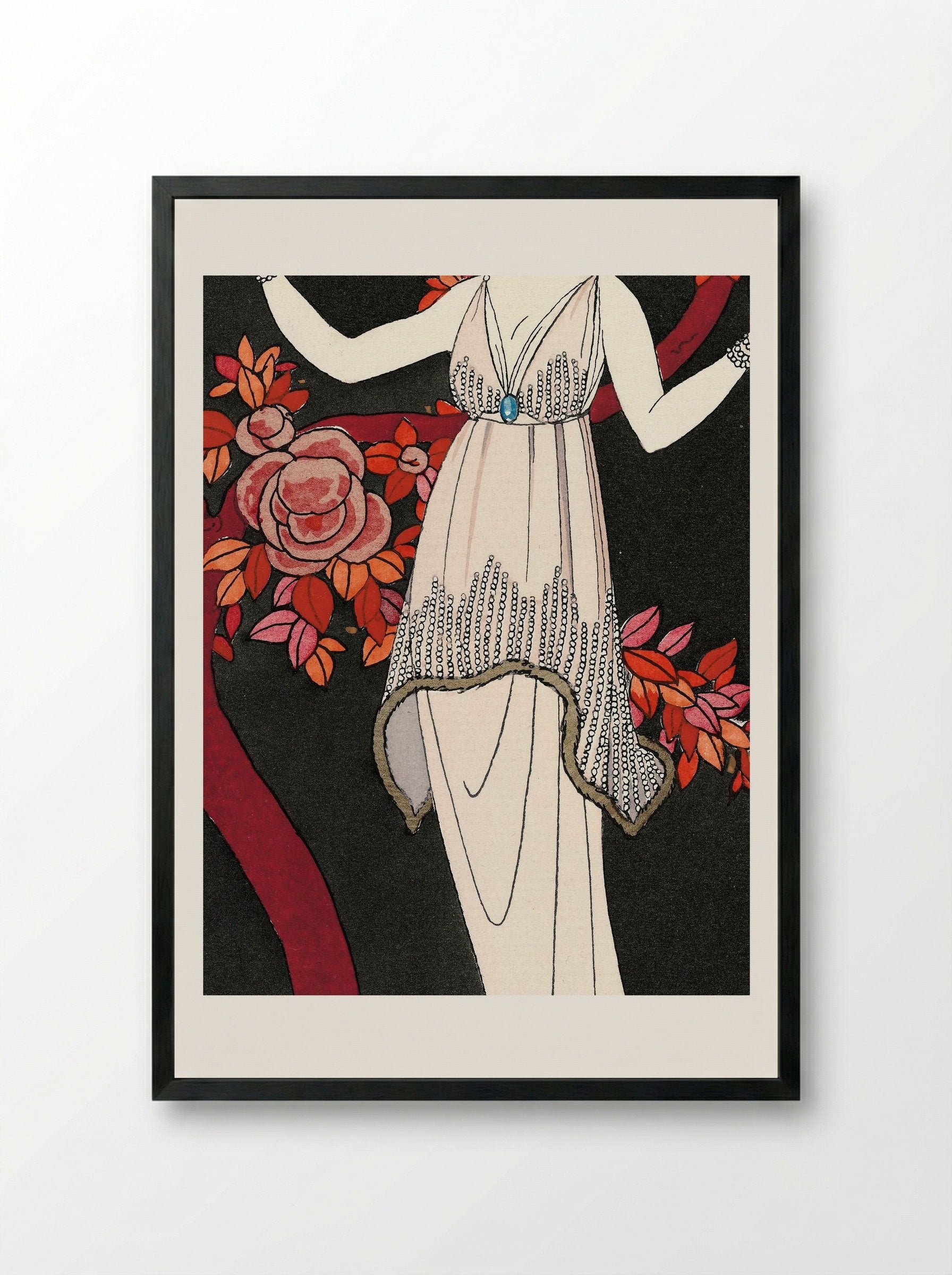 L'Arbre de Science, Robe du Soir de Doeuillet - George Barbier - Framed Print Black