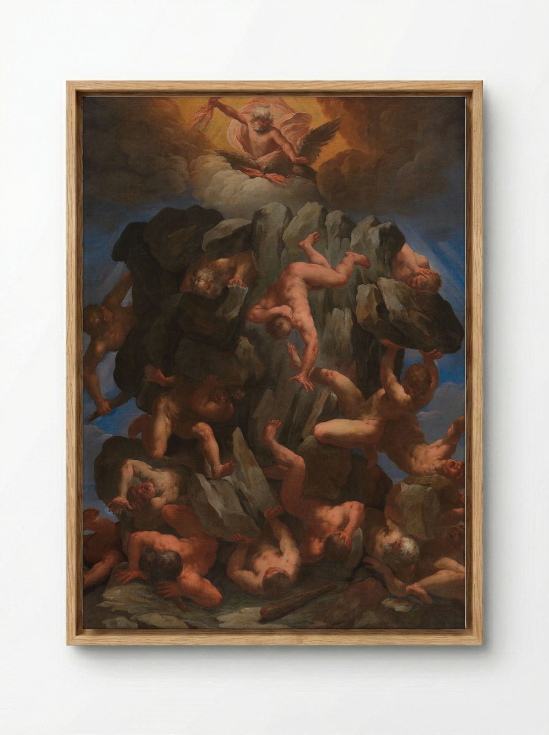 The Fall of the Giants - Guido Reni - Framed Canvas Wood