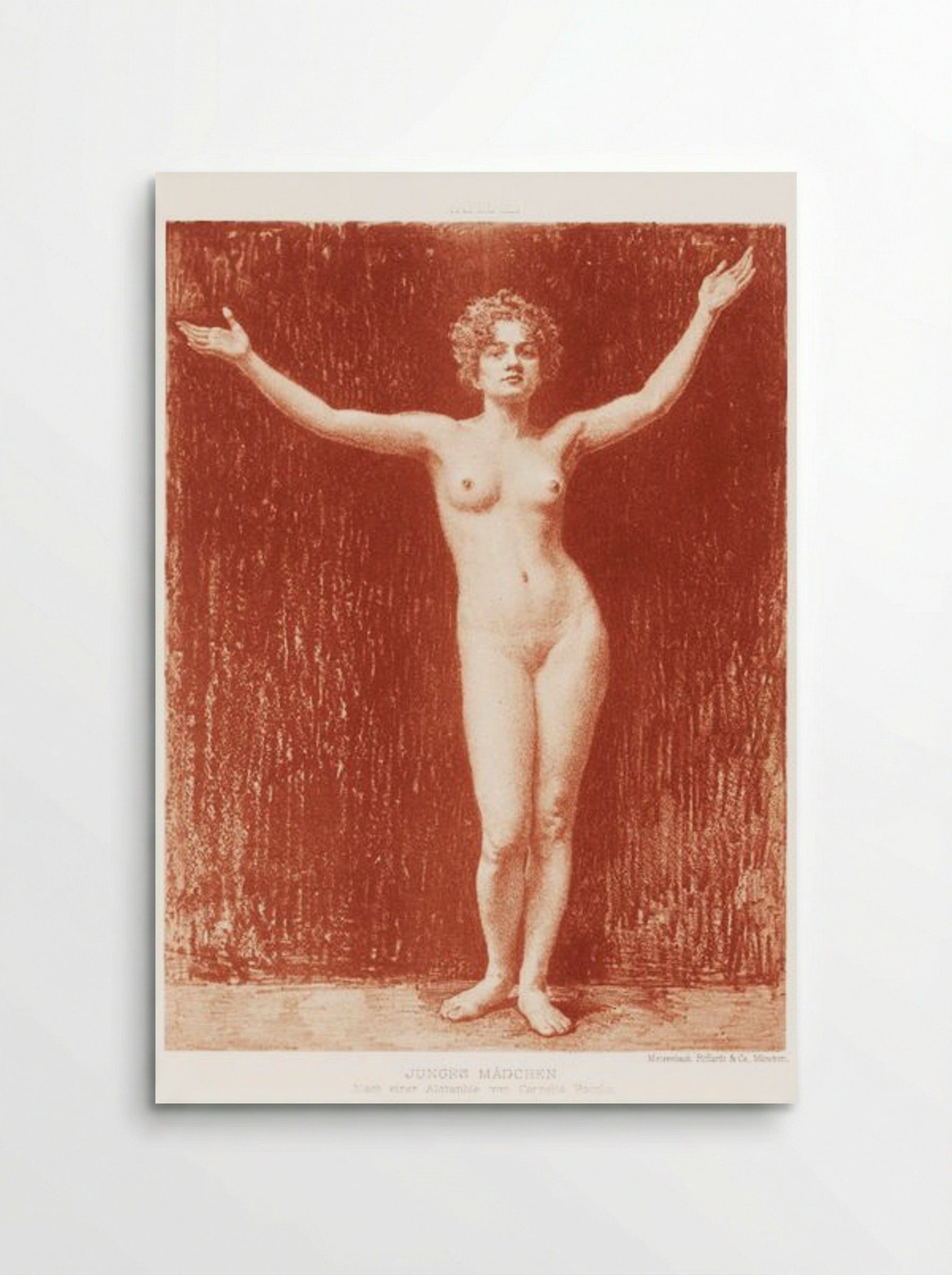 Young Girl (Standing Nude with Arms Raised) - Cornelia Paczka-Wagner - Poster
