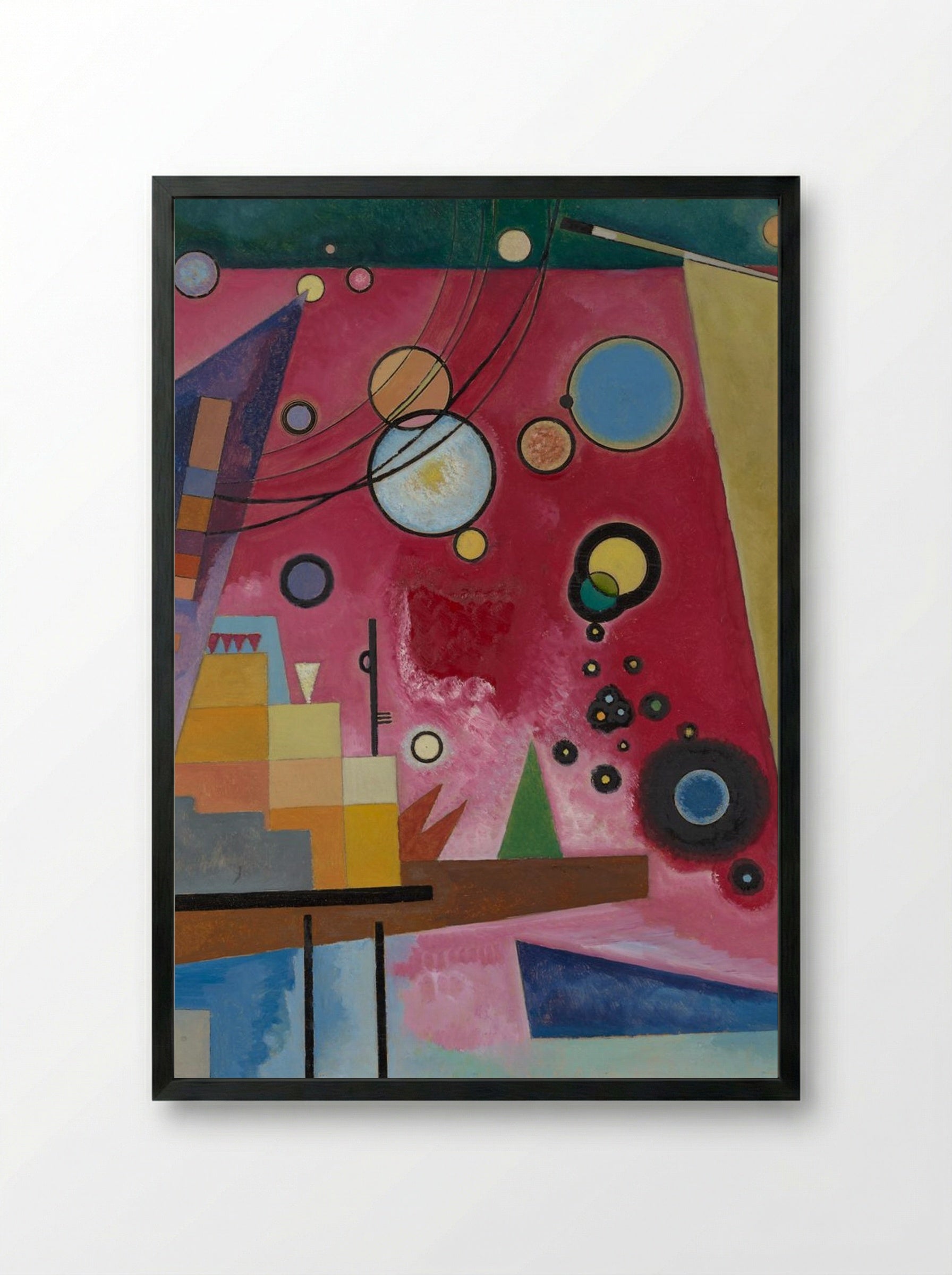 Heavy Red - Wassily Kandinsky - Framed Print Black