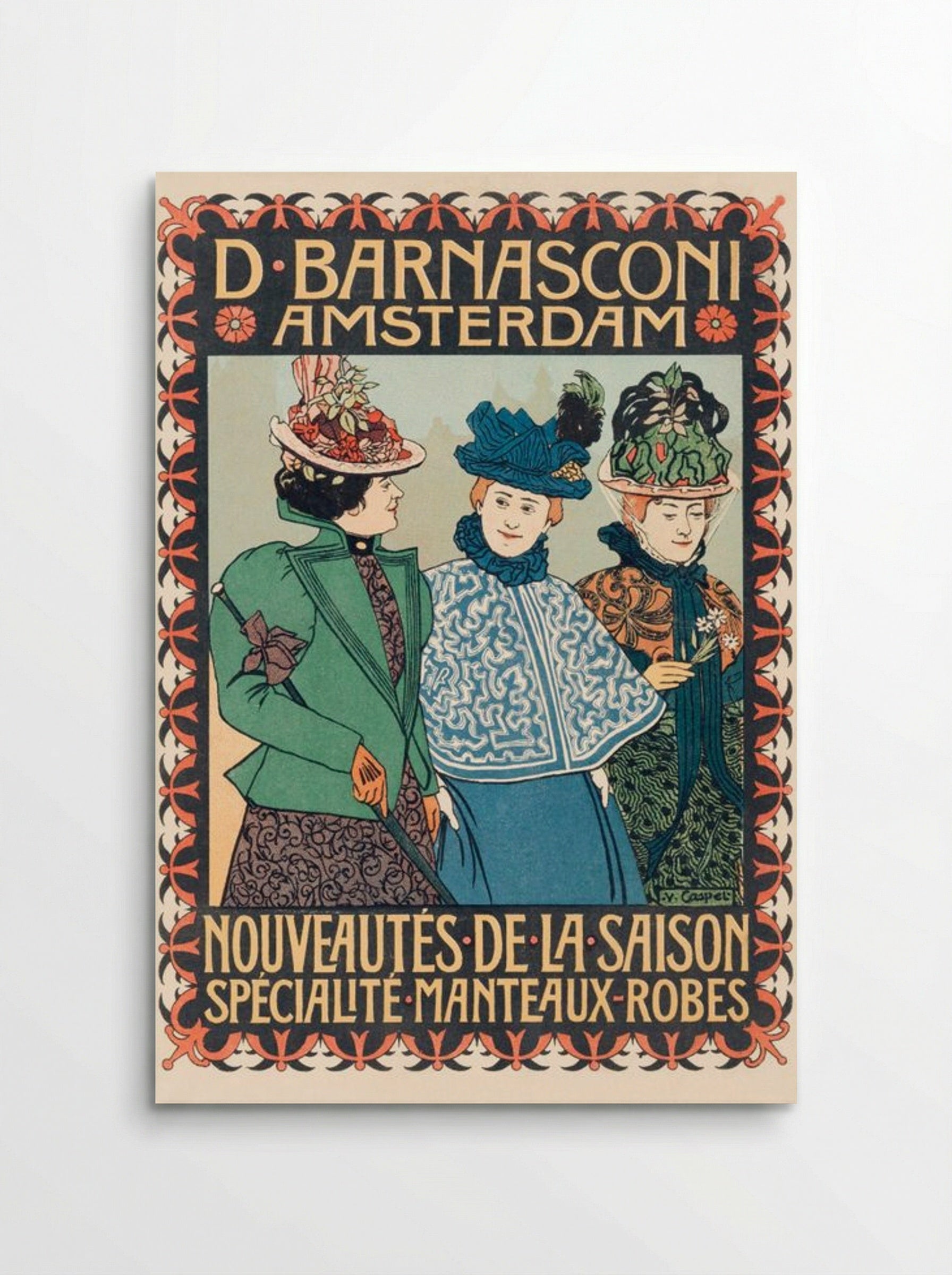 Advertentie van kledingzaak D. Barnasconi in Amsterdam - Johann Georg van Caspel - Poster