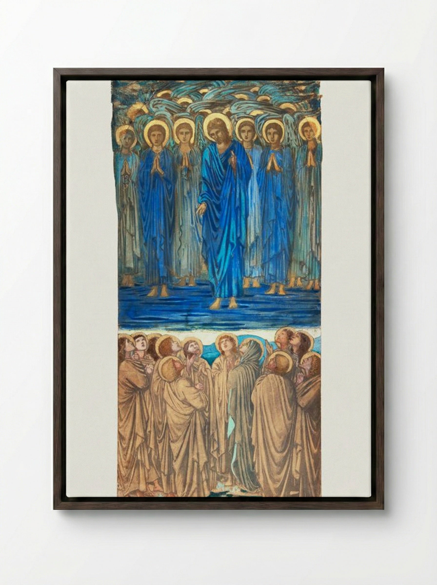 Study for 'The Ascension of Christ' - Edward Burne-Jones - Framed Canvas Dark Wood