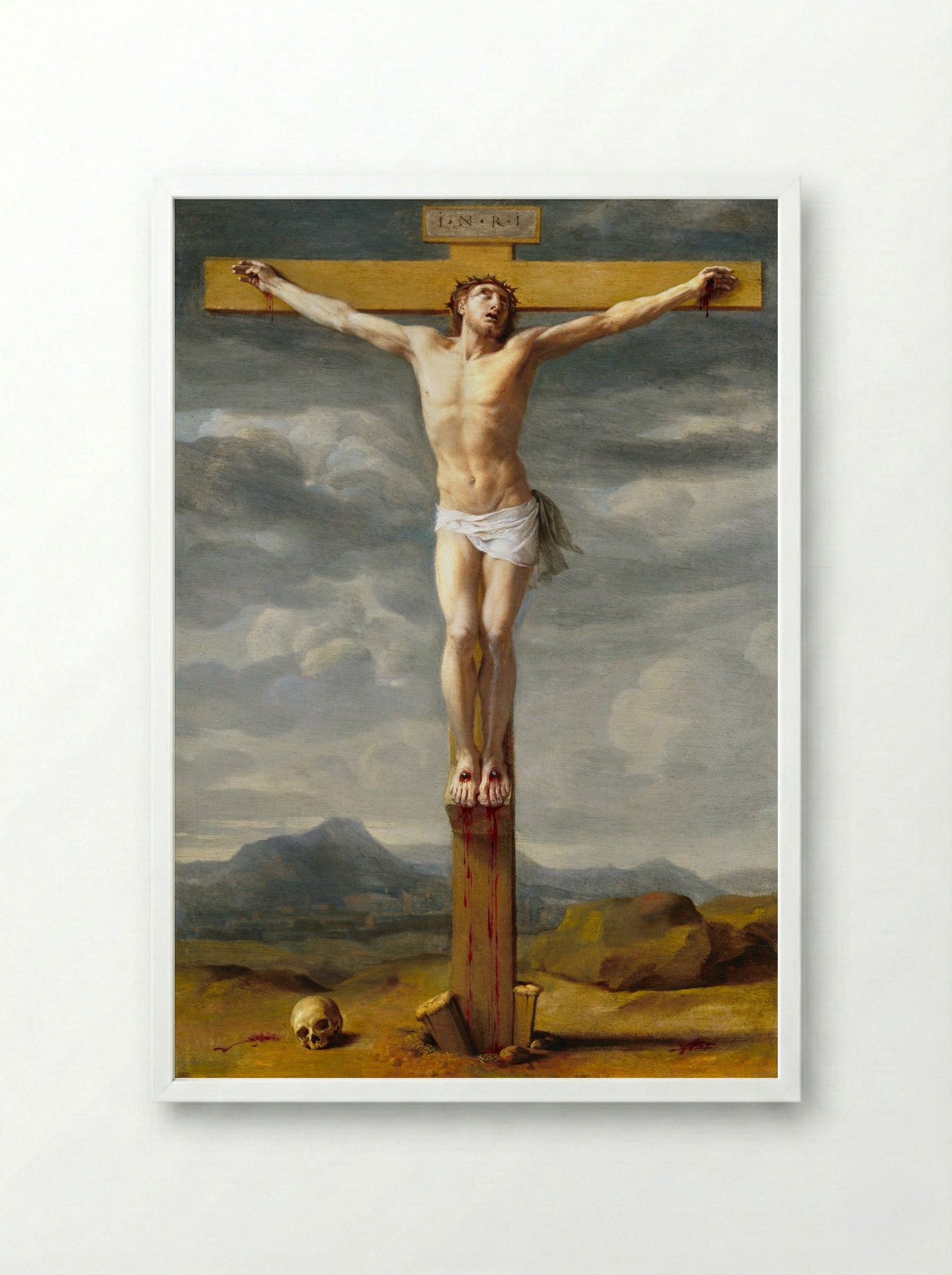 Crucifixion - Eustache Le Sueur - Framed Print White