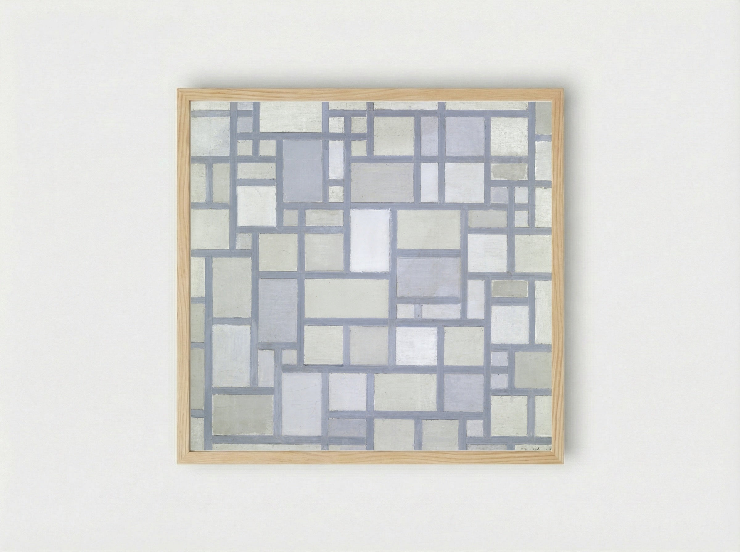 Composition with Gray Lines - Piet Mondrian - Framed Print Wood