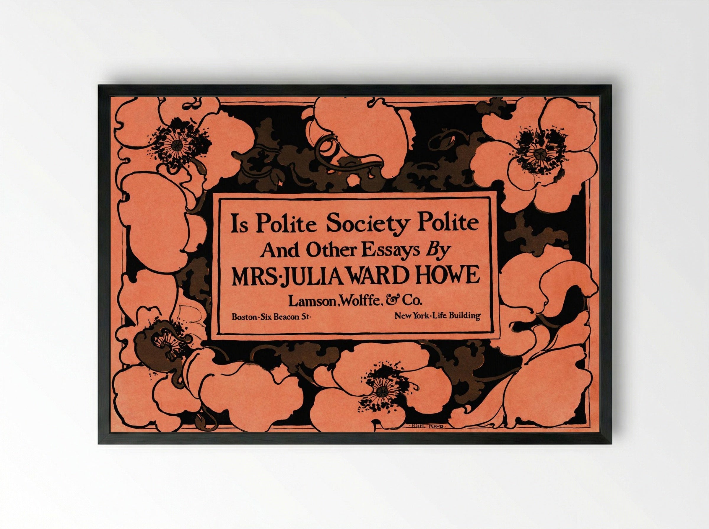 Is Polite Society Polite (Book Cover Design) - Ethel Reed - Framed Print Black