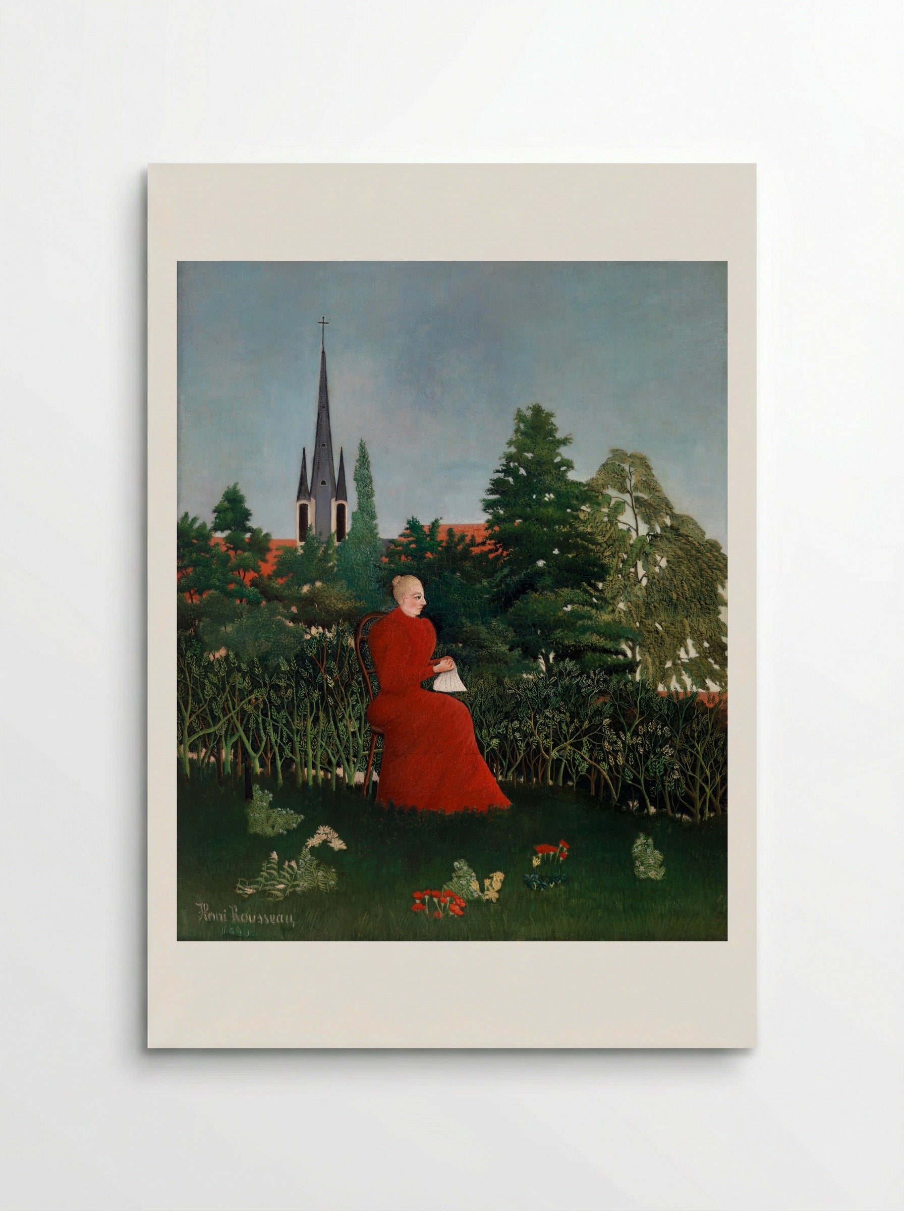 Portrait of a Woman in a Landscape - Henri Rousseau - Poster