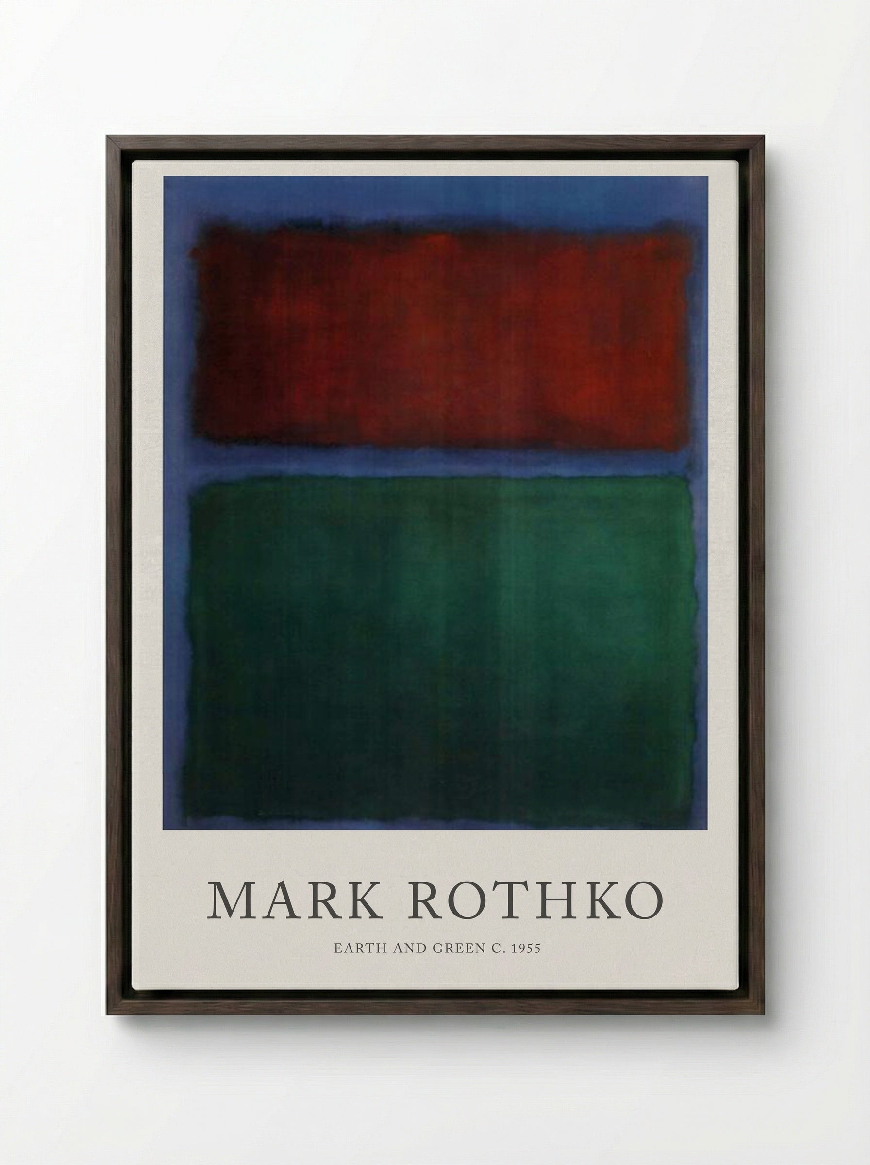 Earth and Green - Mark Rothko - Framed Canvas Dark Wood