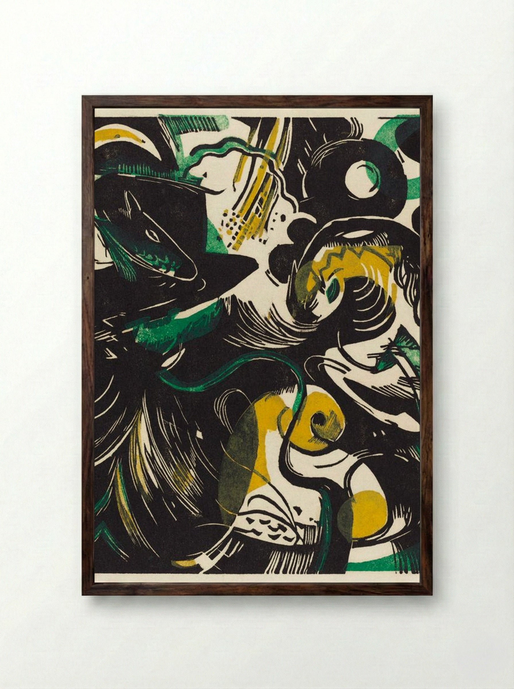 Genesis II (Schöpfungsgeschichte II) - Franz Marc - Framed Print Dark Wood