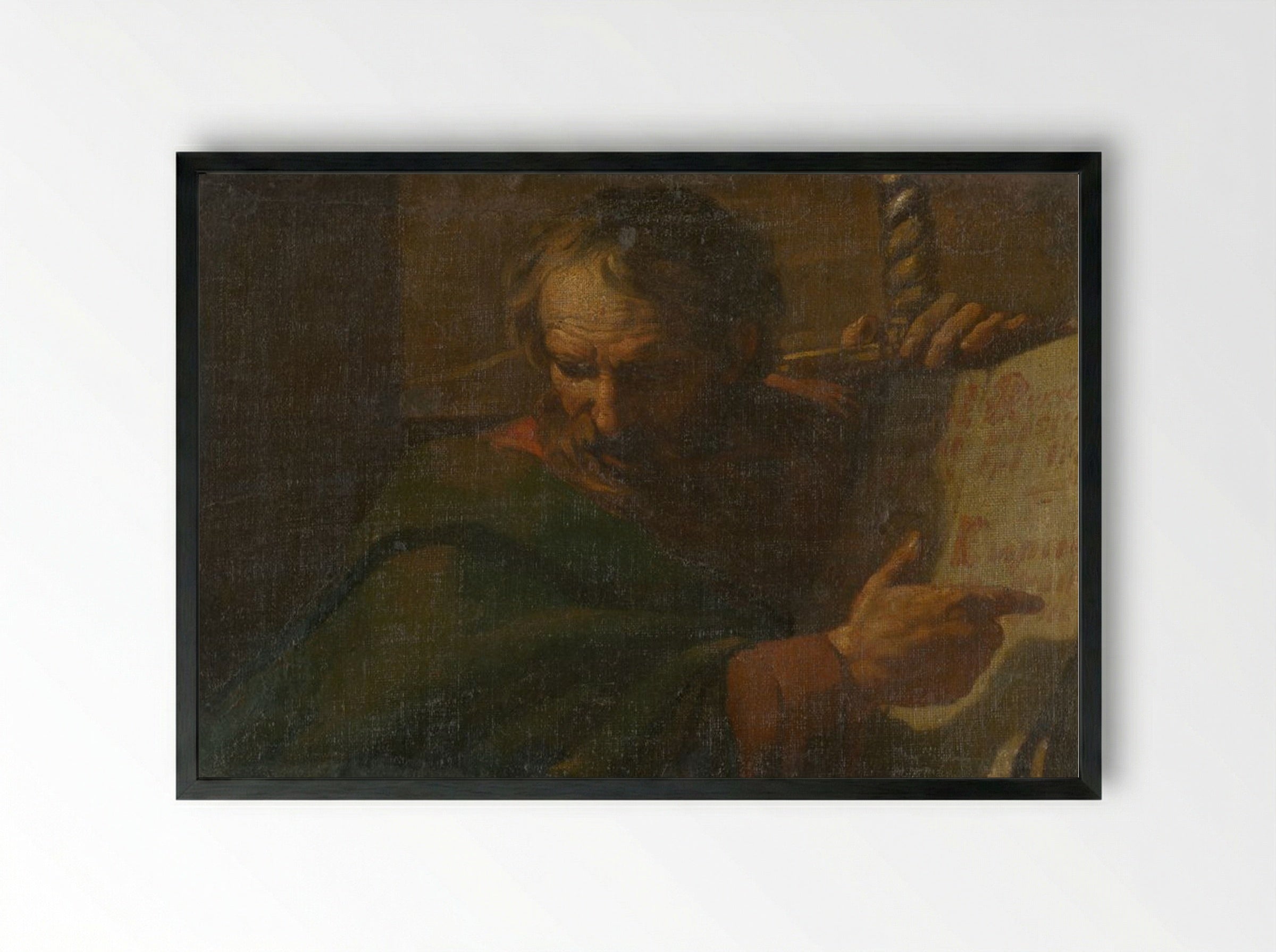Saint Paul Reading - Rembrandt van Rijn - Framed Print Black