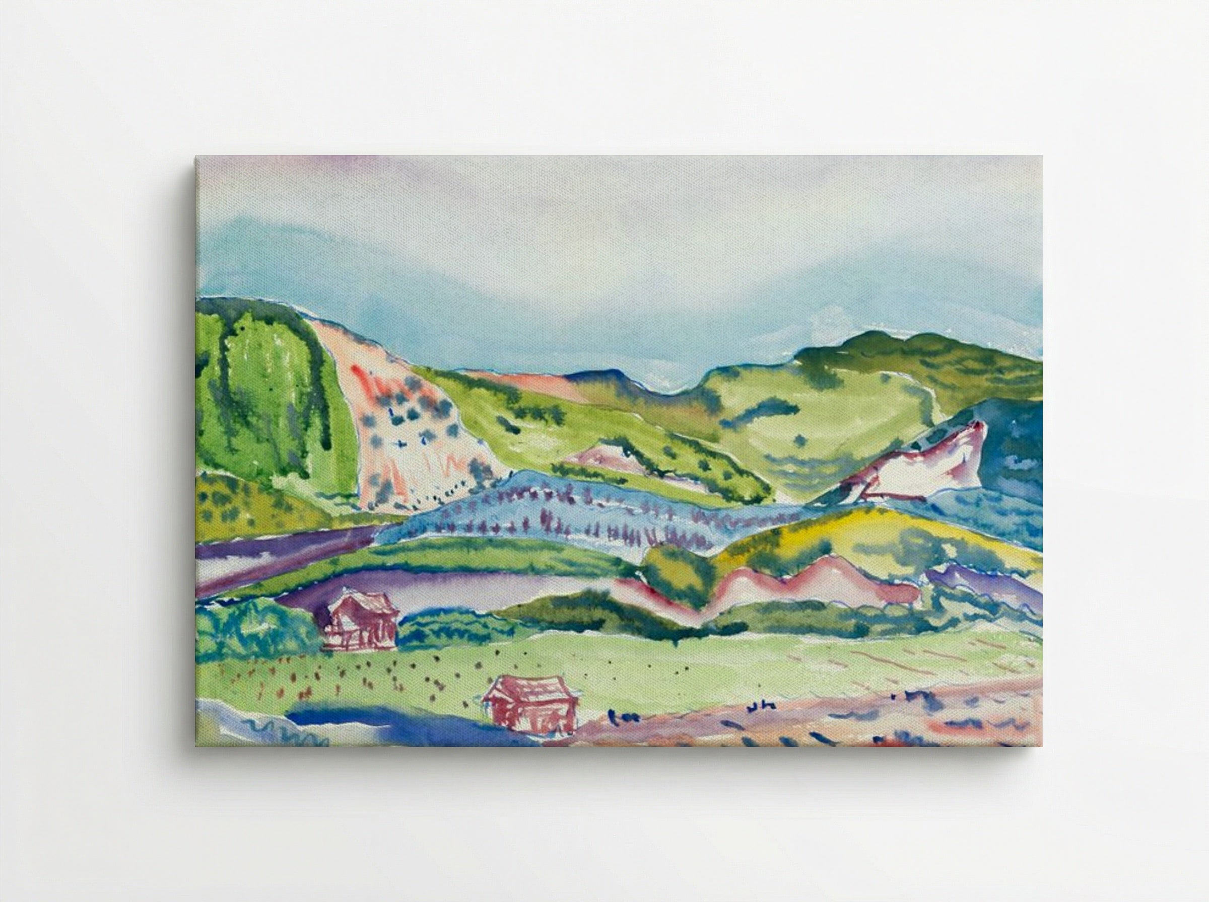 Mountain with Red House - Charles Demuth - Canvas