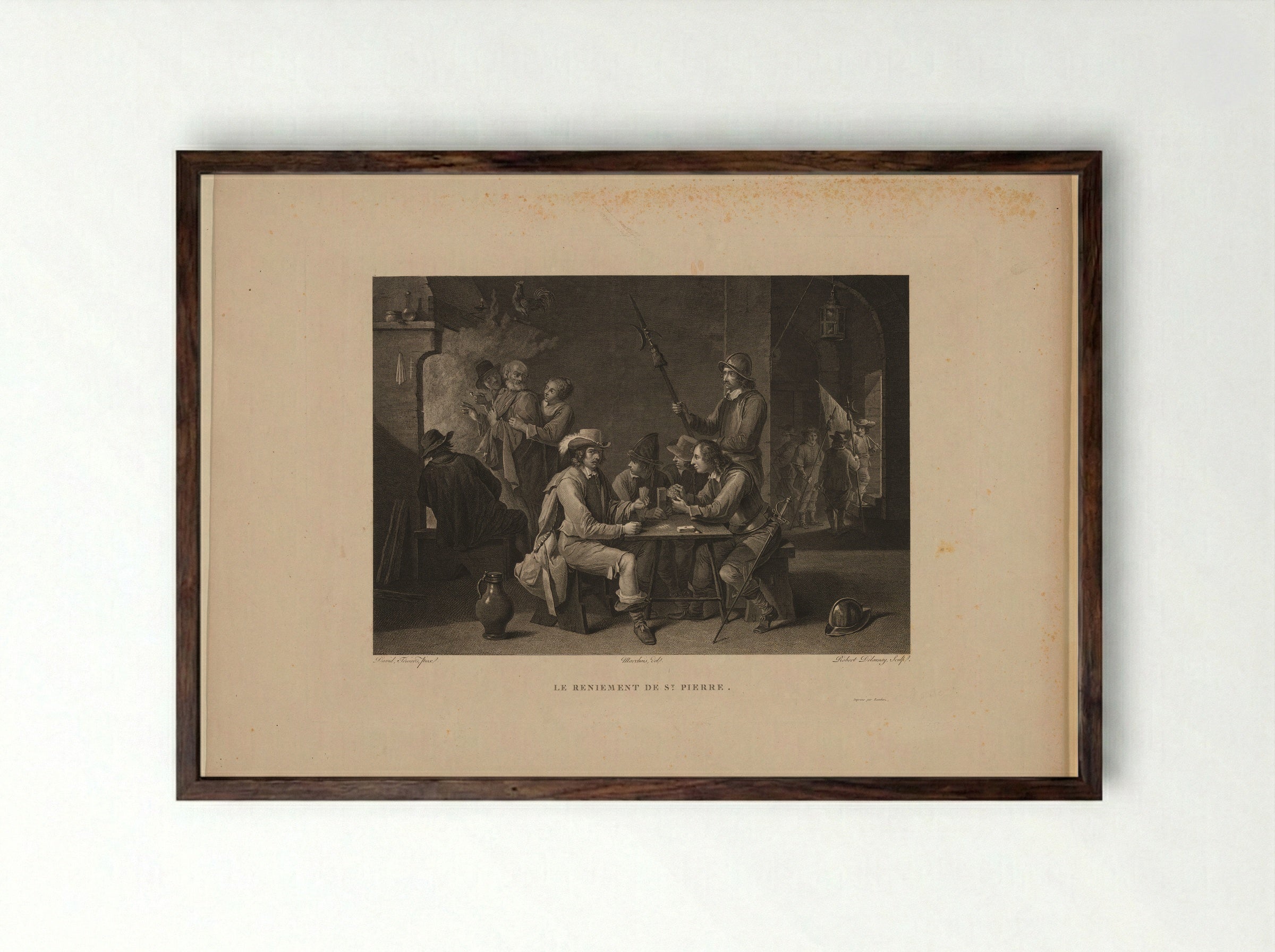 Saint Peter Denying Christ - Robert Delaunay - Framed Print Dark Wood