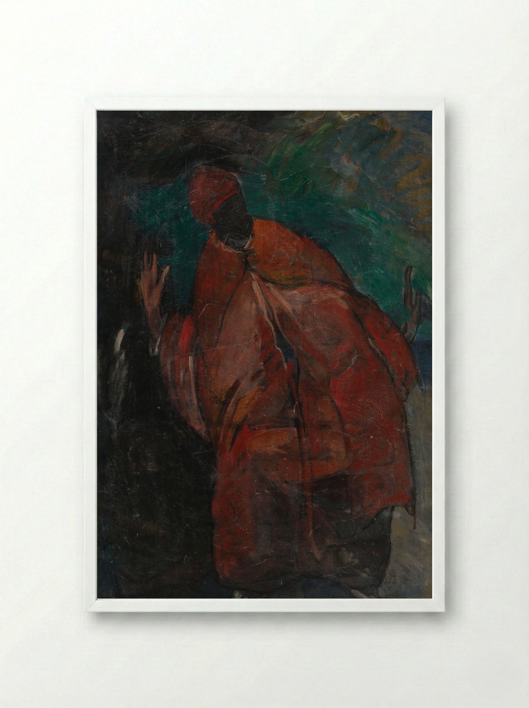 The Black Prophet, Prophets Opus II - Jens Adolf Jerichau - Framed Print White