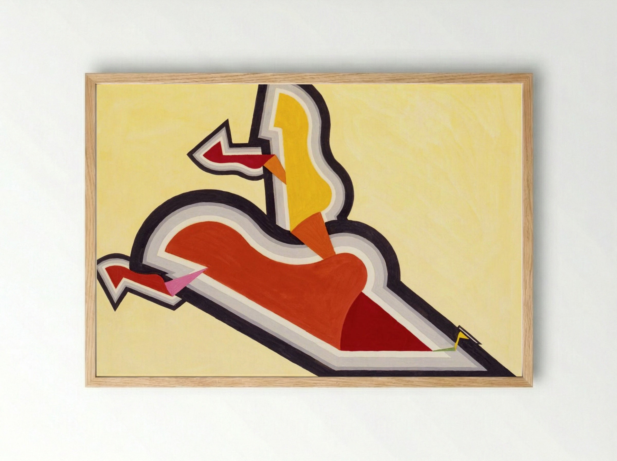 Study in Rhythm, Red and Gold - Joseph Schillinger - Framed Print Wood