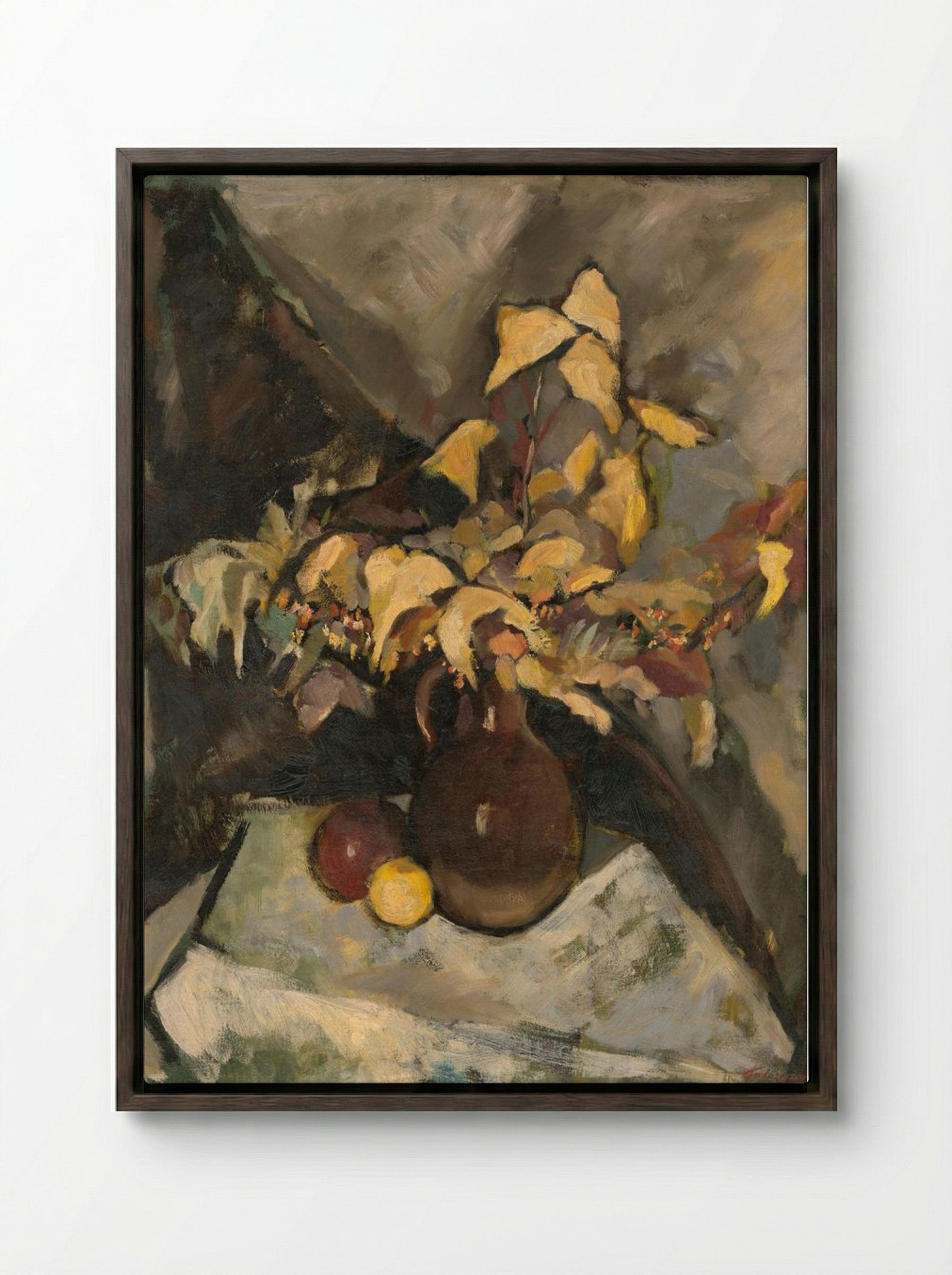 Autumn Still Life - Zolo Palugyay - Framed Canvas Dark Wood