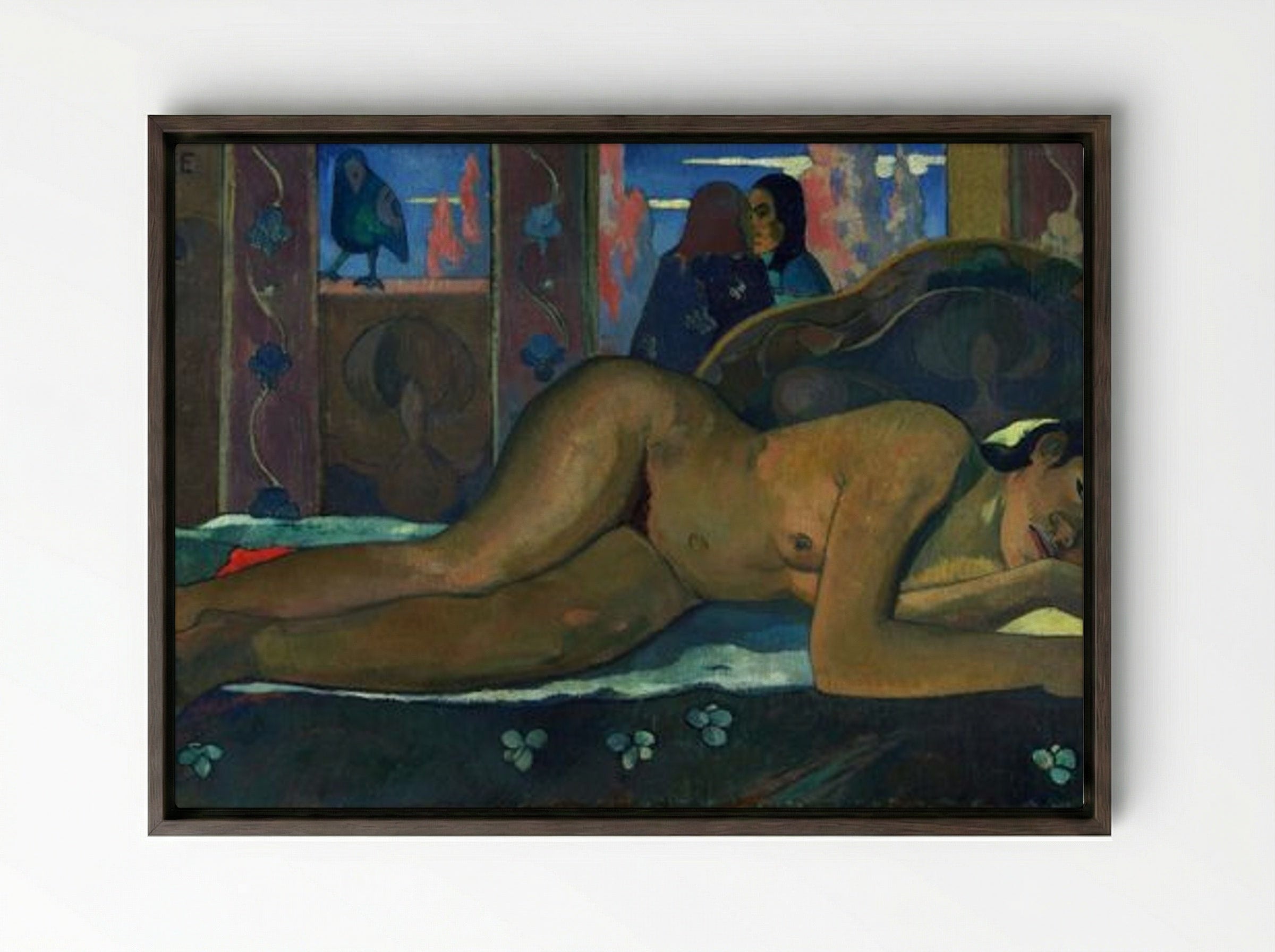 Nevermore - Paul Gauguin - Framed Canvas Dark Wood