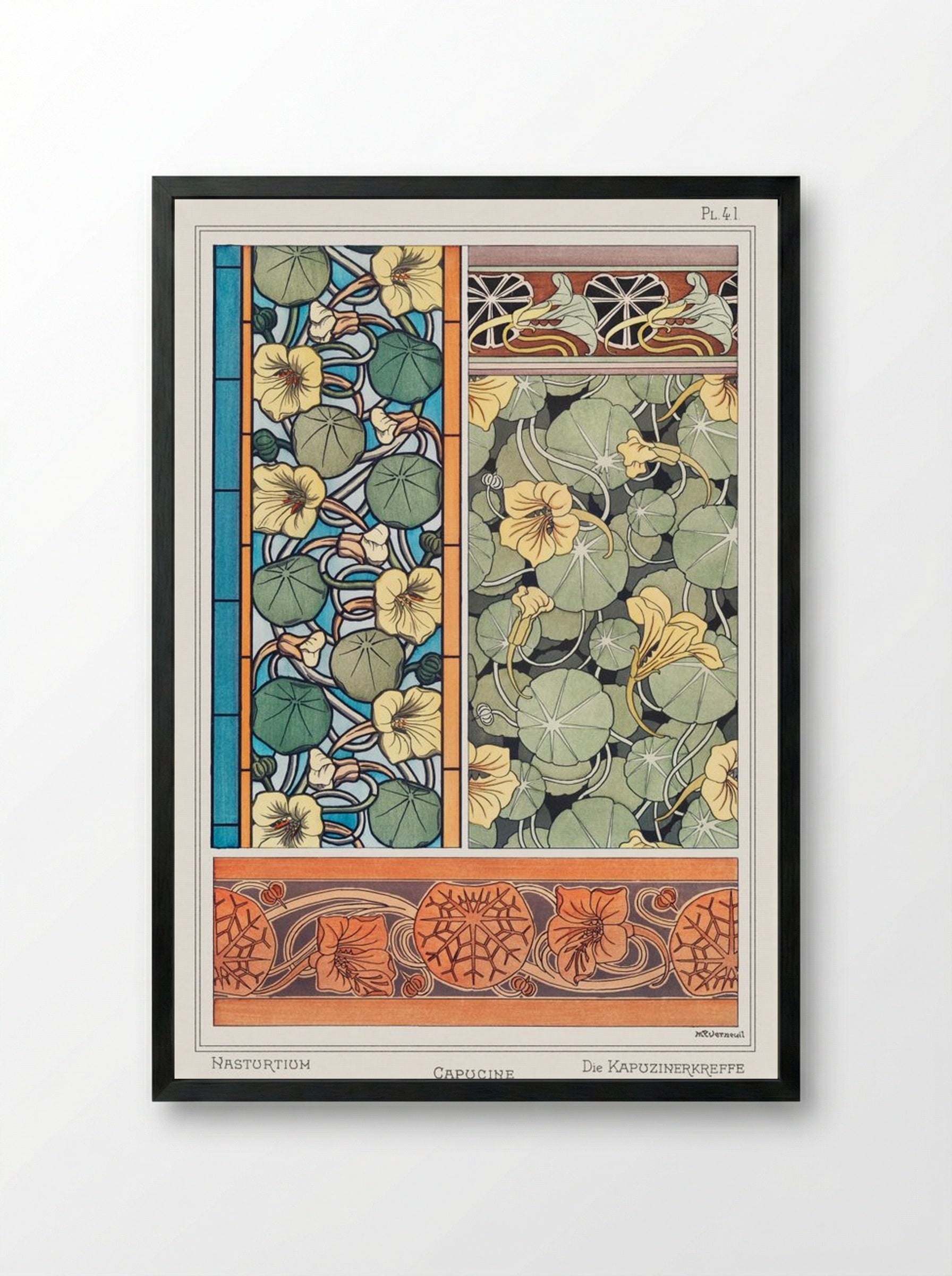 Capucine, from La Plante et ses Applications ornementales - Maurice Pillard Verneuil - Framed Print Black