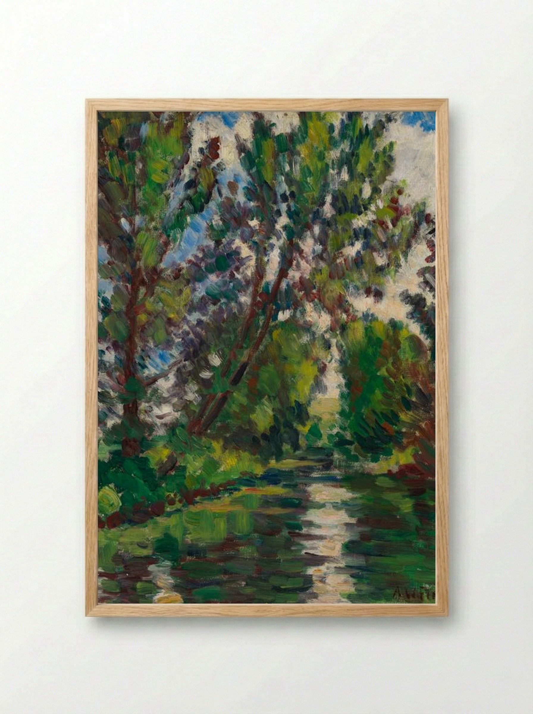 River Landscape - Alfred William Finch - Framed Print Wood