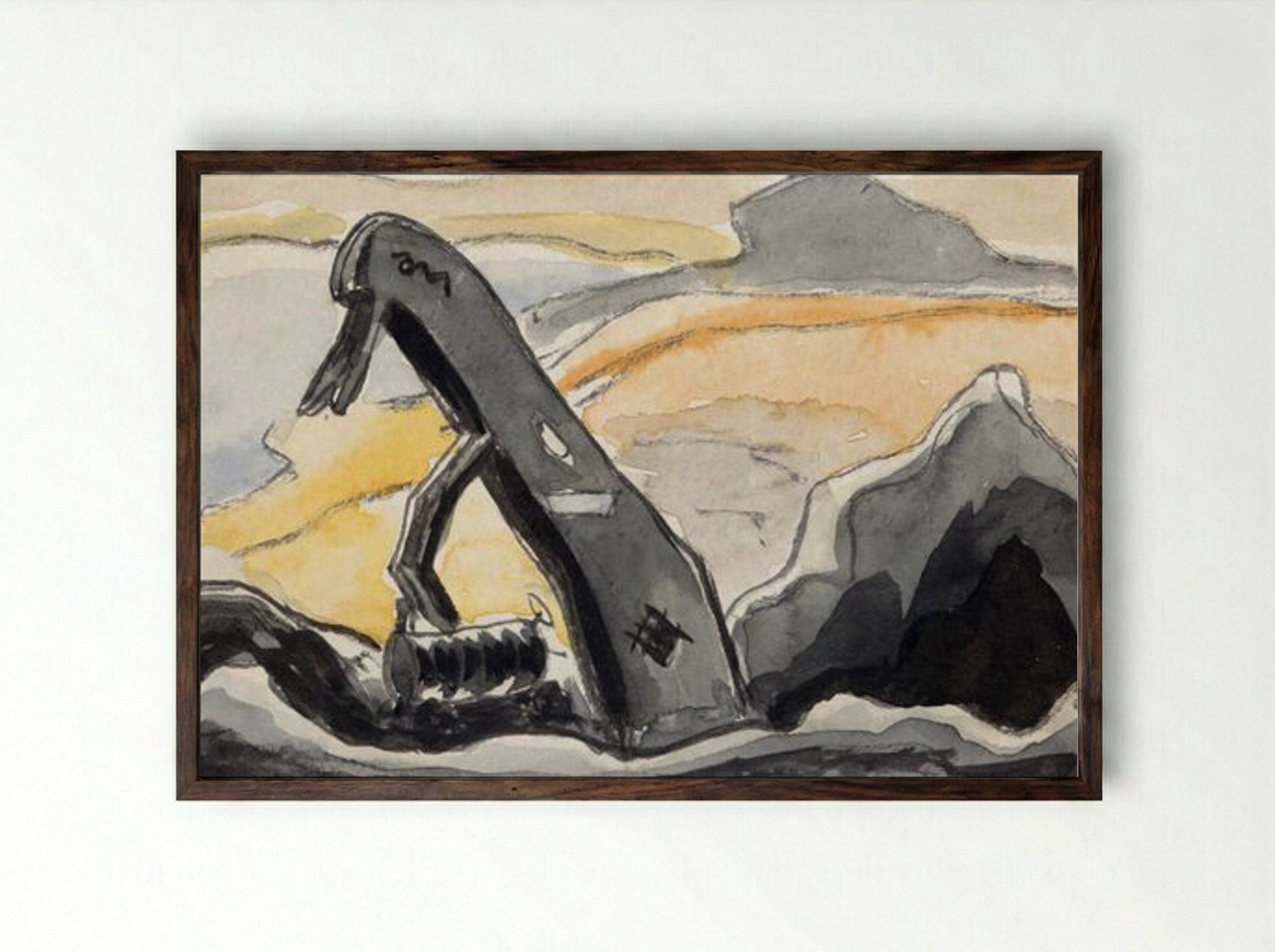 Steam Shovel, Port Washington - Arthur Dove - Framed Print Dark Wood