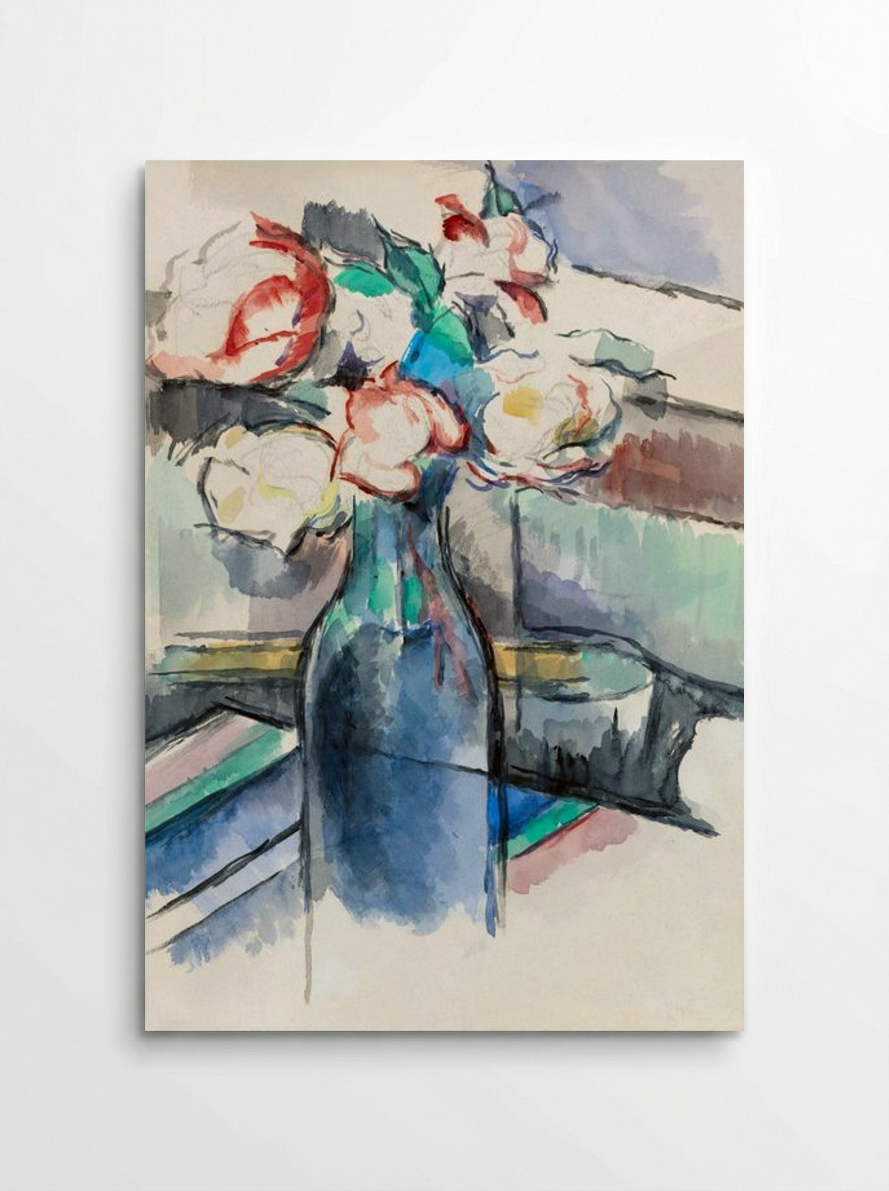 Roses in a Bottle - Paul Cézanne - Poster