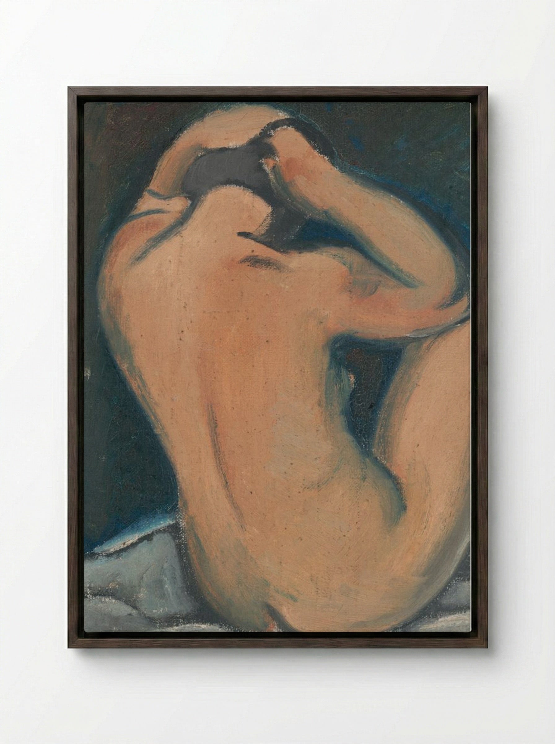 Study of a Nude - Mikuláš Galanda - Framed Canvas Dark Wood