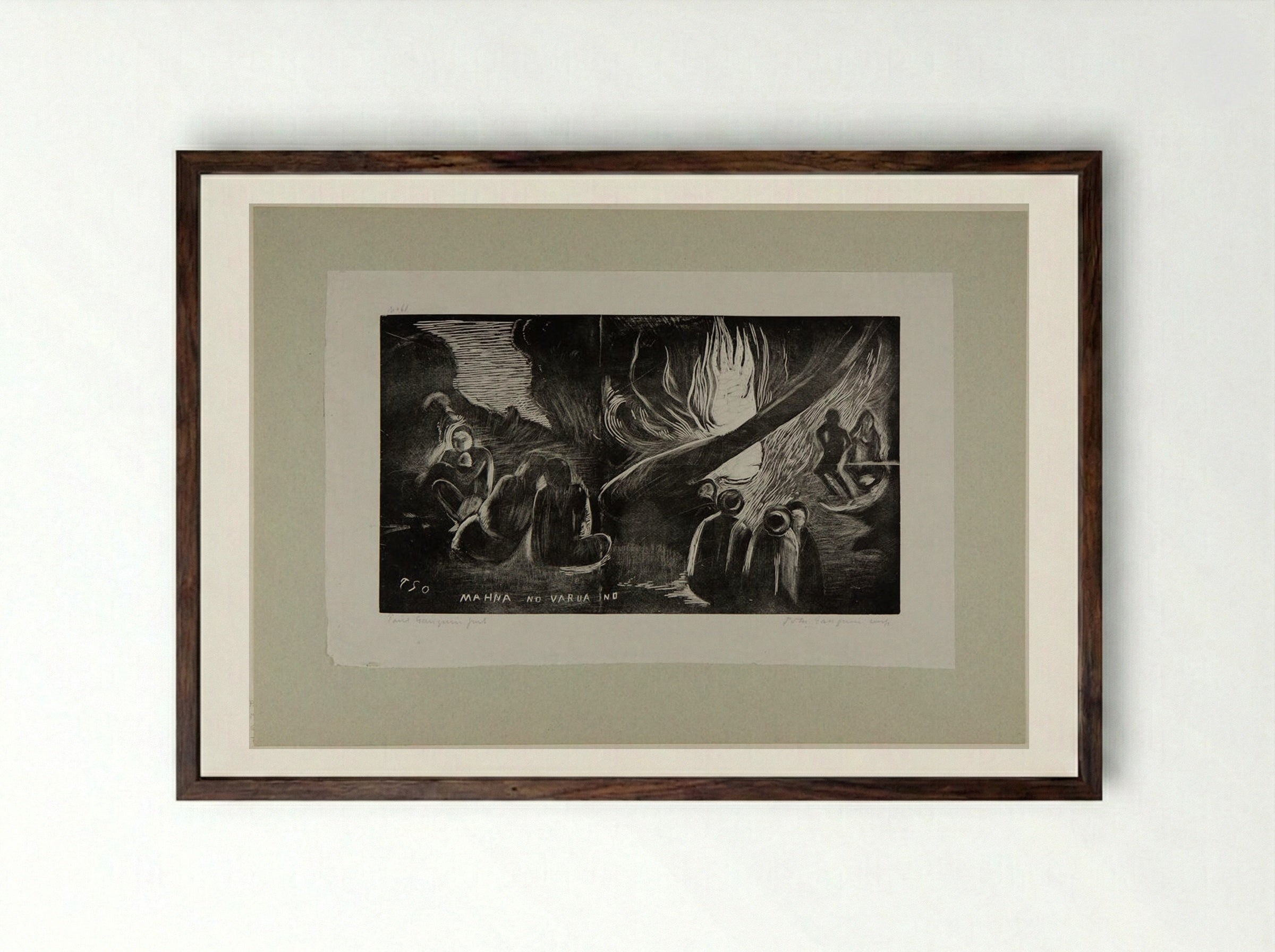 Mahna No Varua Ino - Paul Gauguin - Framed Print Dark Wood