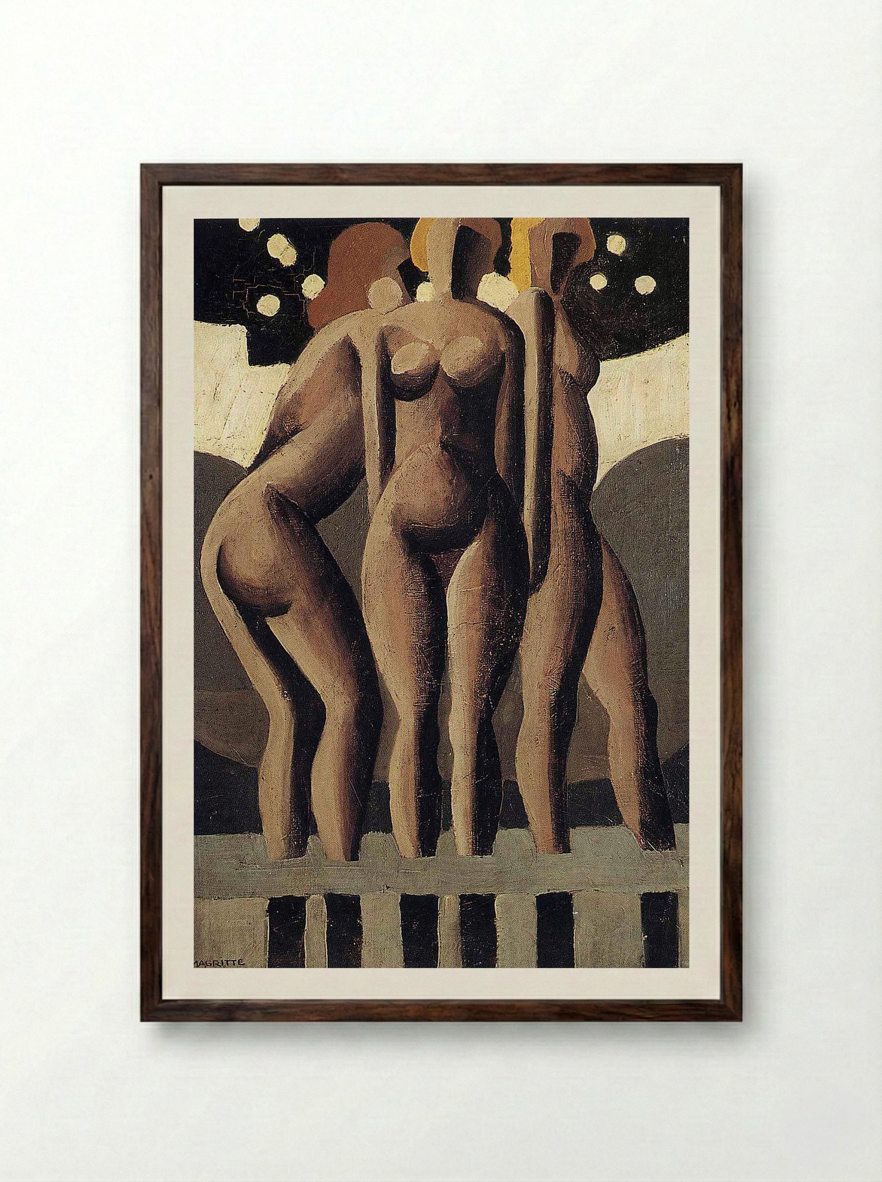 Bathers - René Magritte - Framed Print Dark Wood
