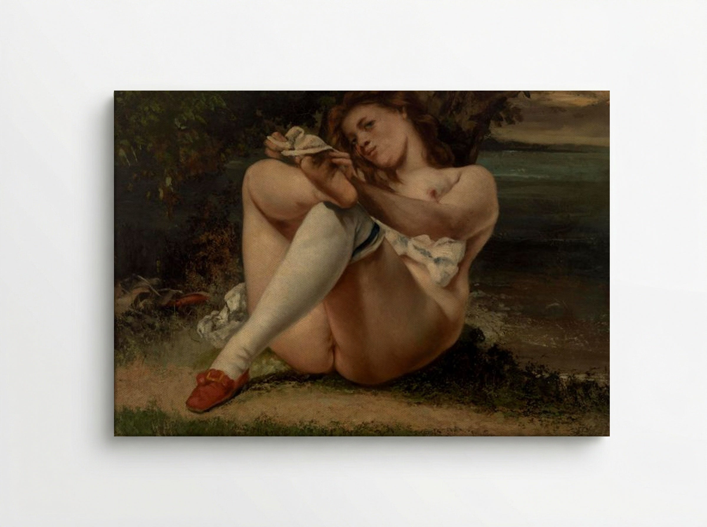 Woman with White Stockings (La Femme aux bas blancs) - Gustave Courbet - Canvas