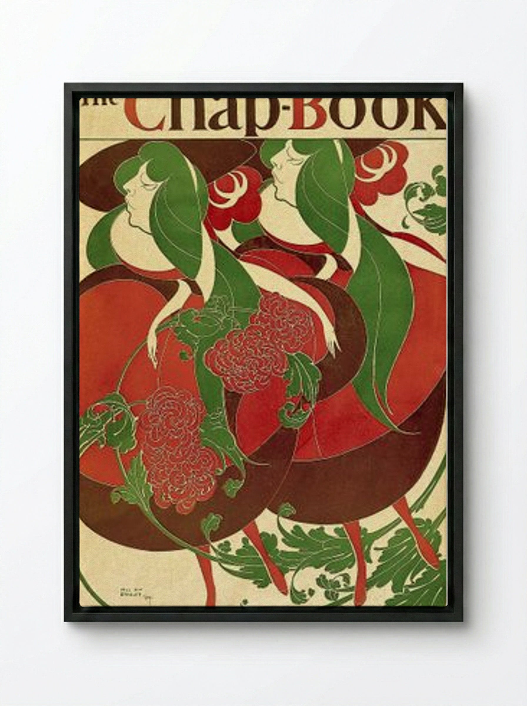 The Chap-Book: The Twins, May (Cover Design) - Will H. Bradley - Framed Canvas Black