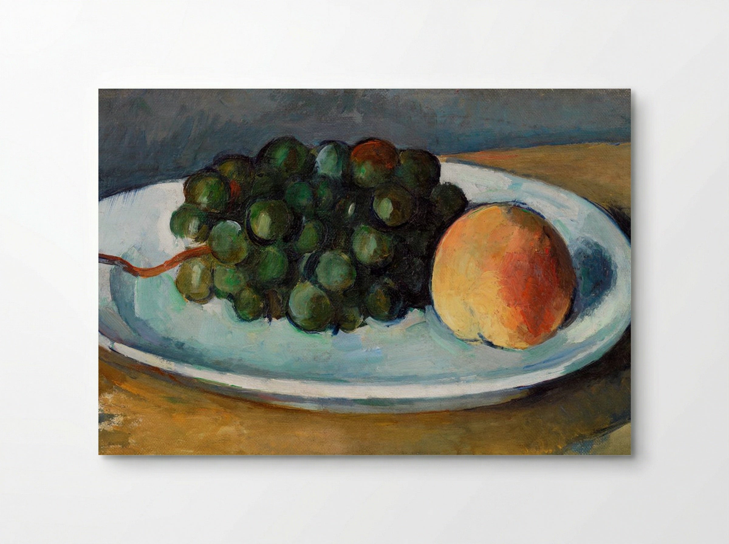 Grapes and Peach on a Plate - Paul Cézanne - Poster