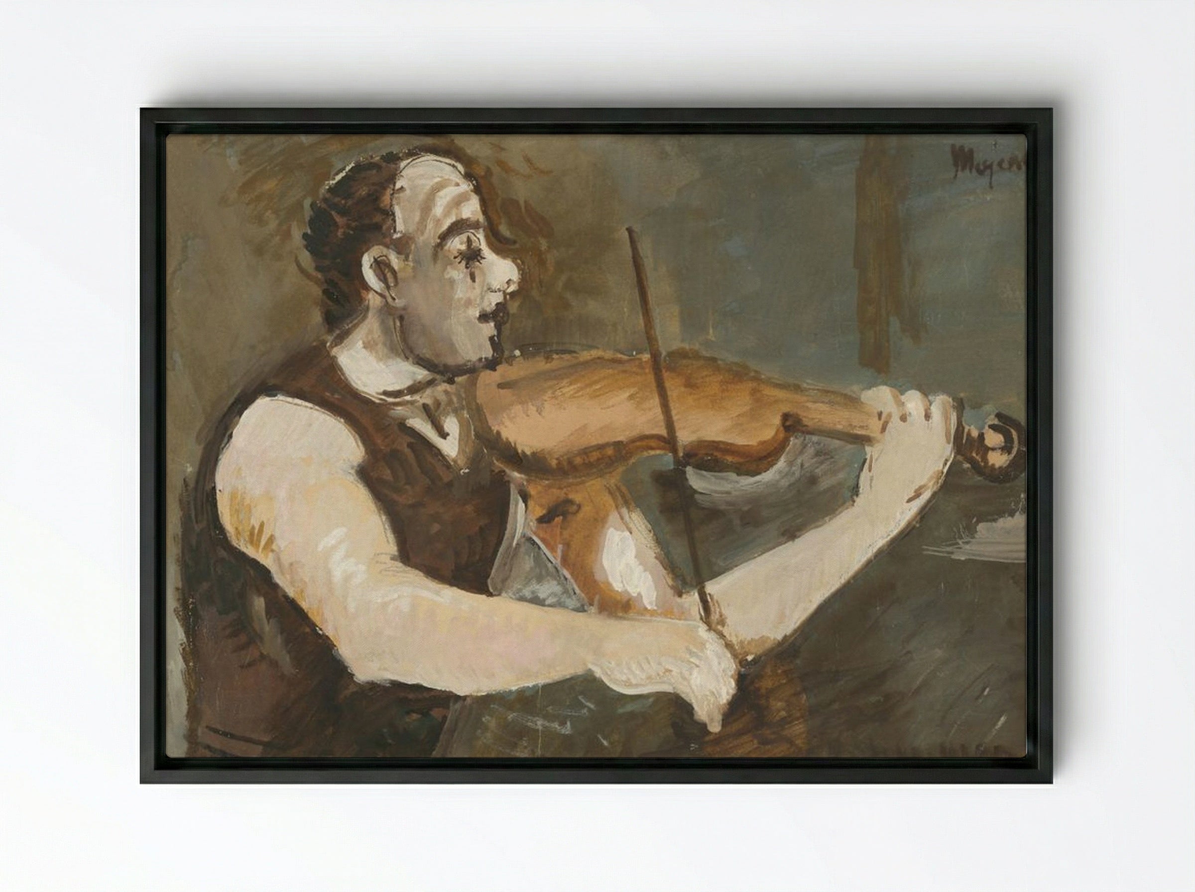 Gypsy Fiddler - Cyprian Majerník - Framed Canvas Black